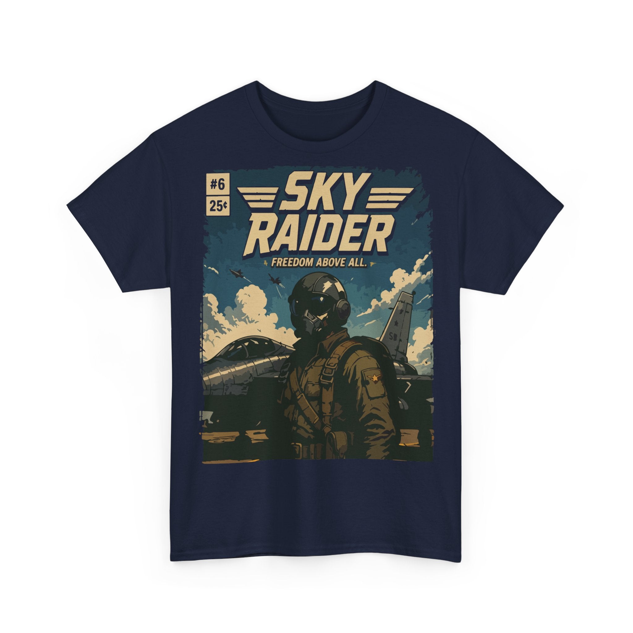 Sky Raider Pilot Graphic Tee — Vintage Aviation T-Shirt
