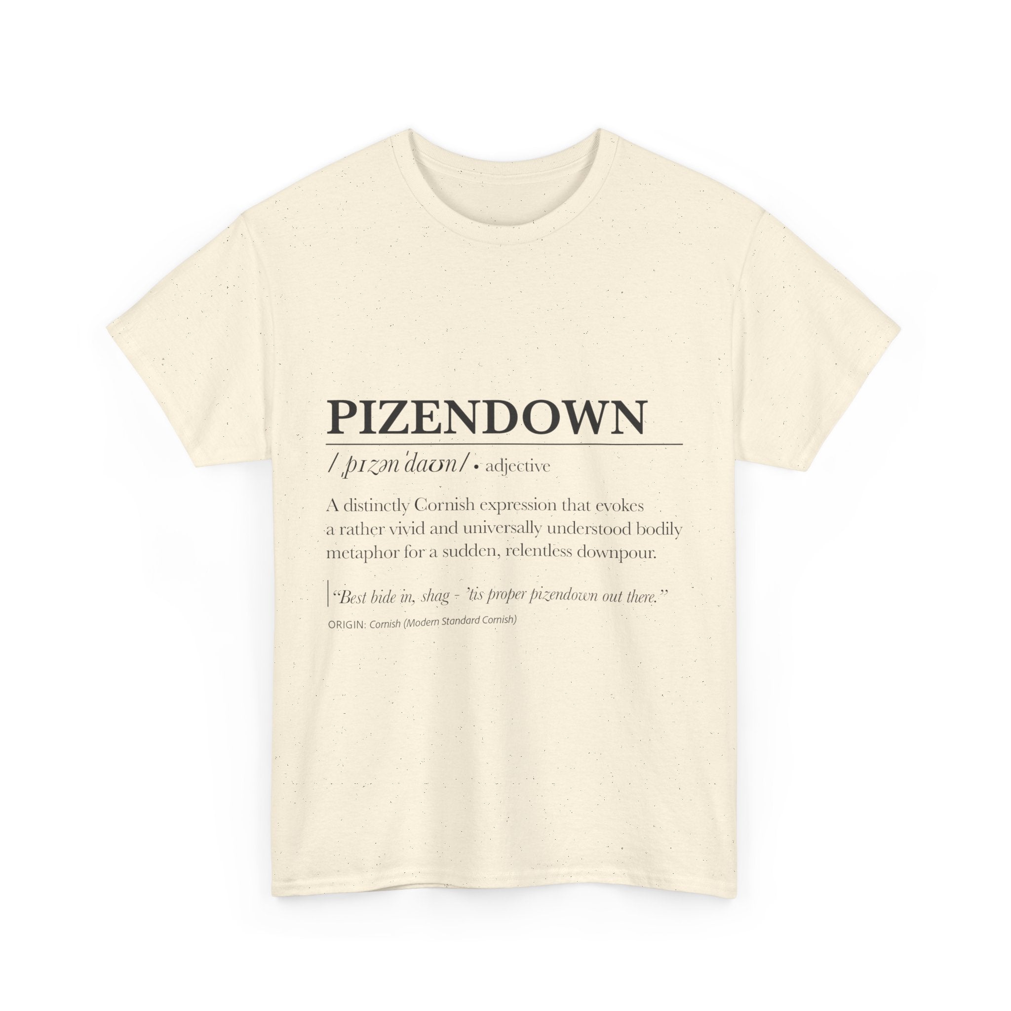 'Pizendown' & 'Dearovim' Unisex Cornish Dictionary Tee