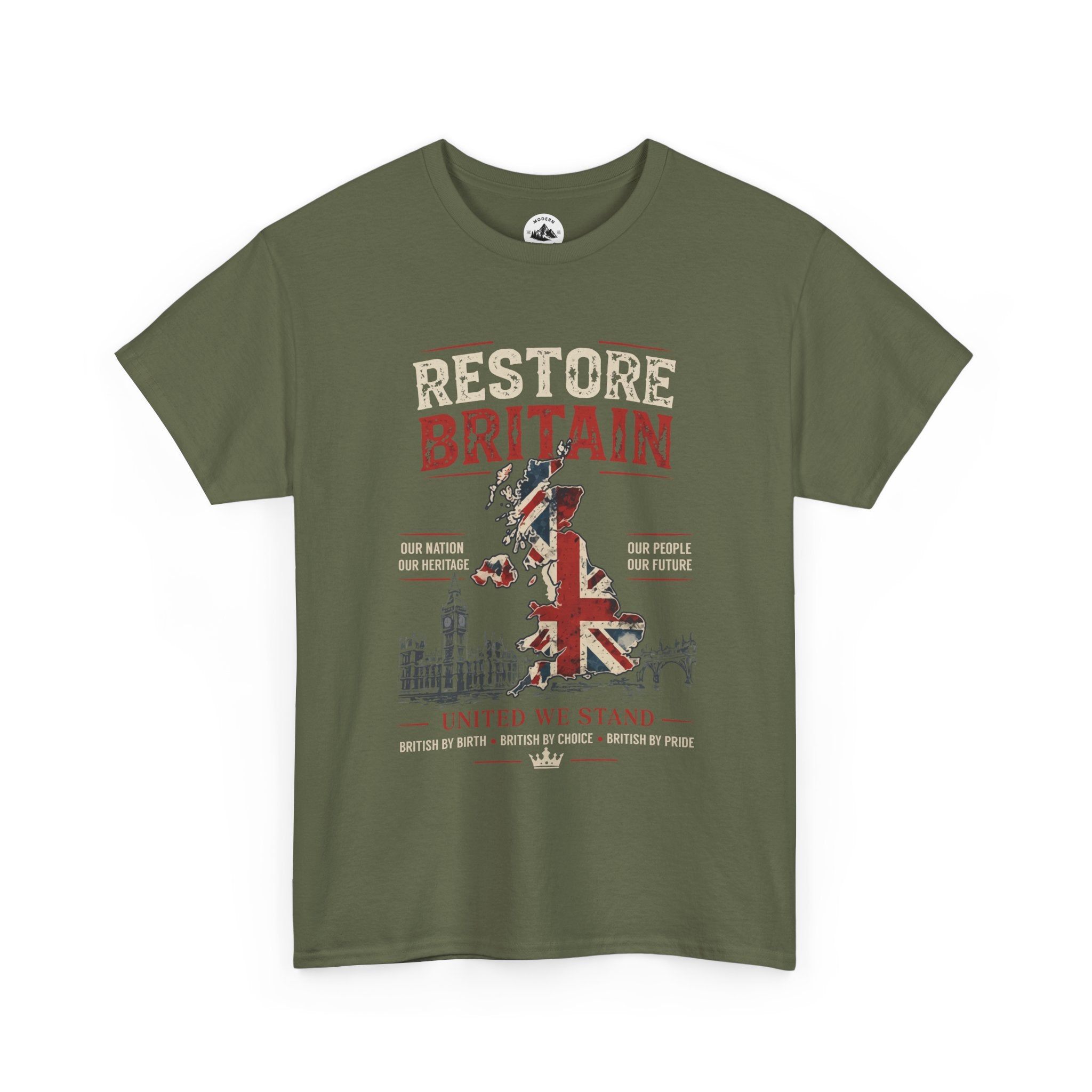 Mens Restore Britain T‑Shirt — Union Jack Vintage Patriotic Tee