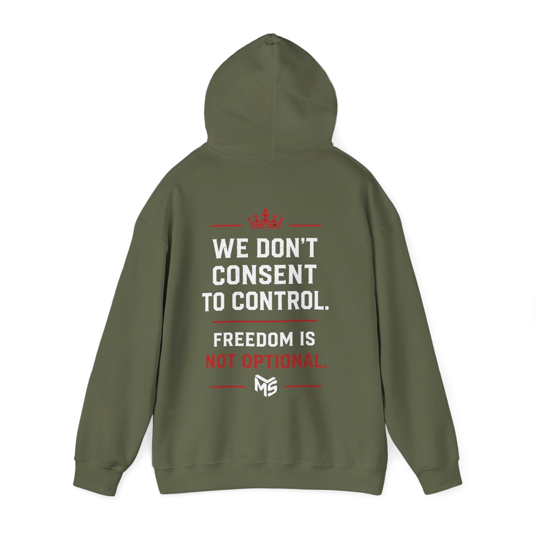 Just Say No to Digital ID Hoodie — "We Don't Consent to Control. Freedom Is Not Optional."