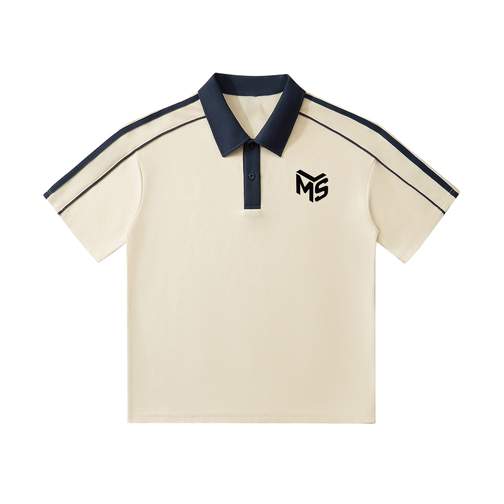Contrast Collar Short-Sleeve Polo Shirt