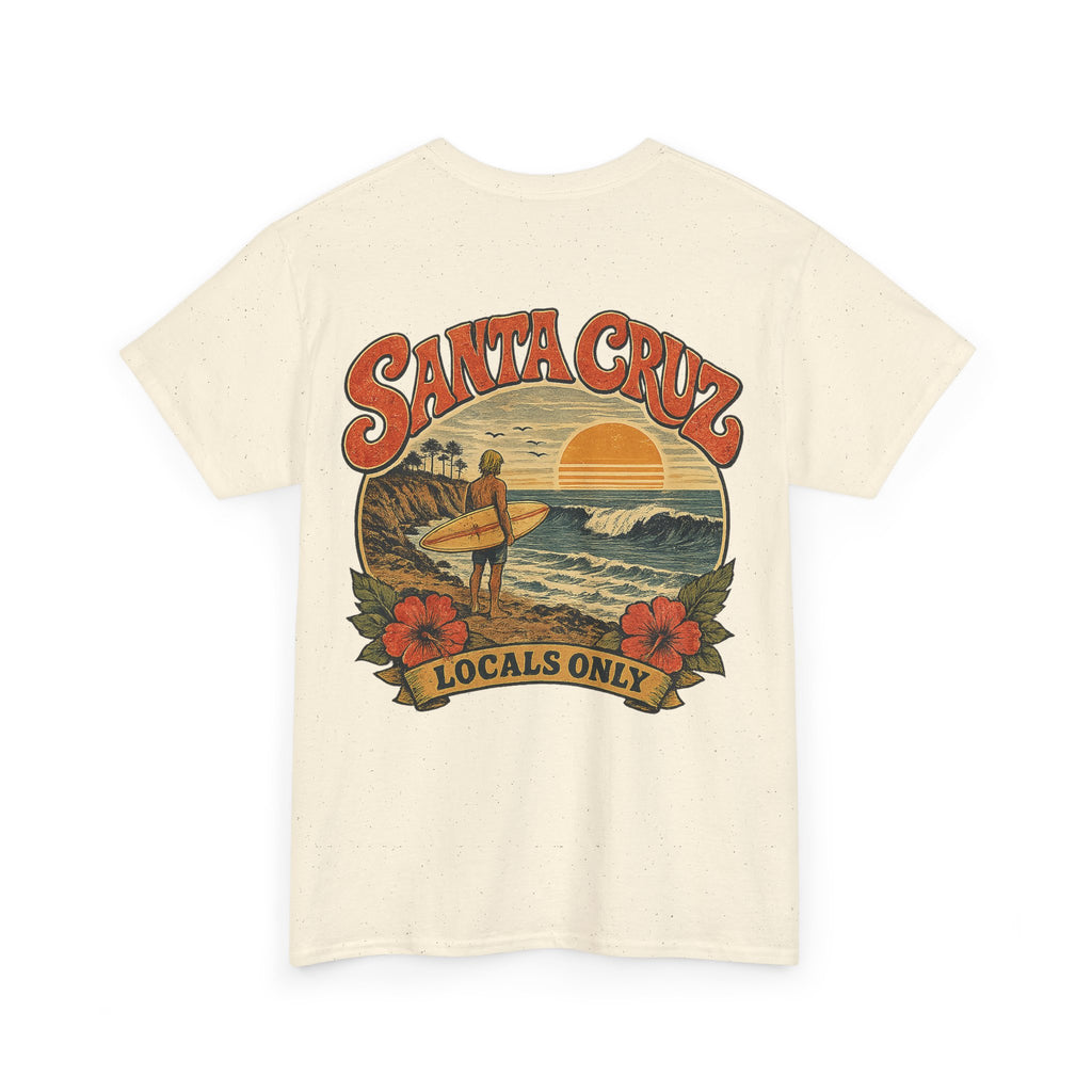 Santa Cruz Surf Tee – "Locals Only" Vintage Sunset T‑Shirt