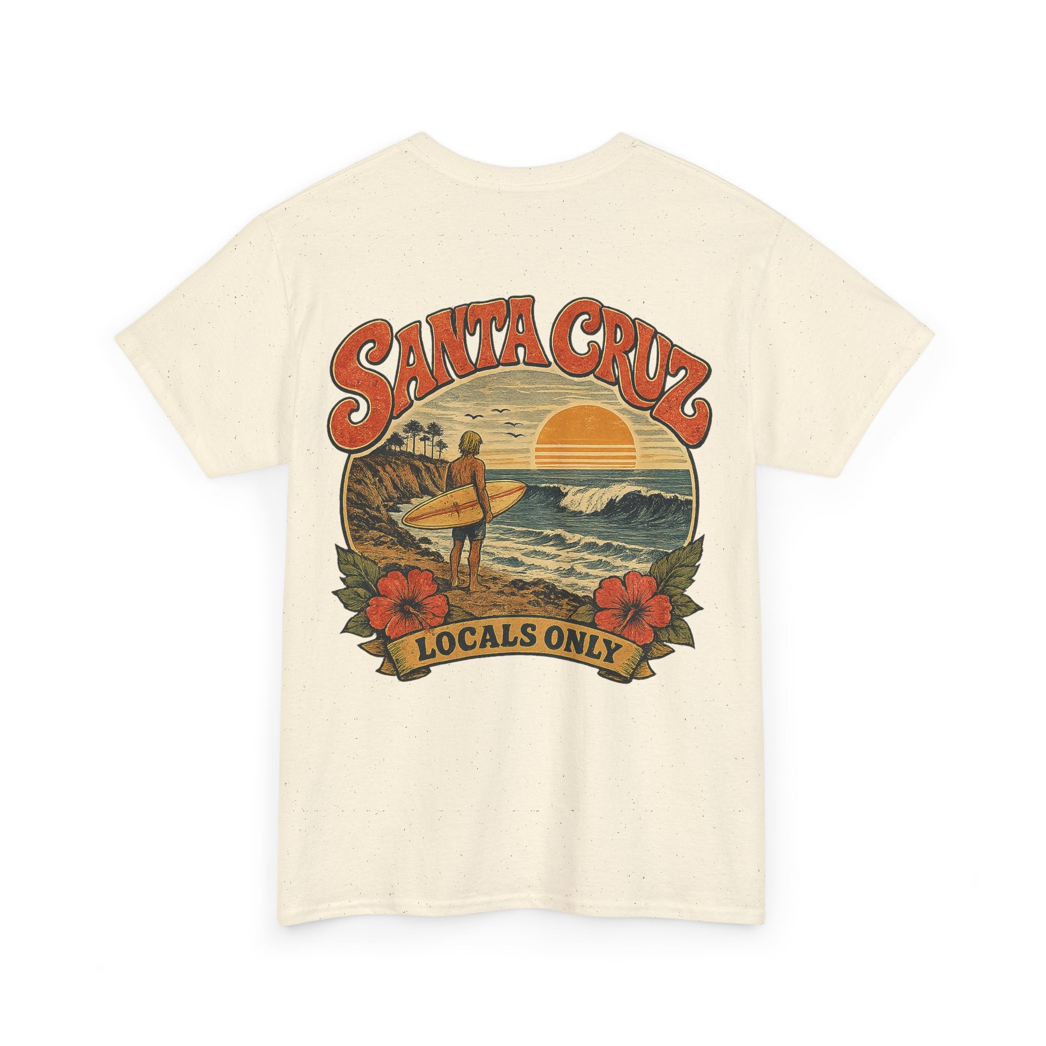 Santa Cruz Surf Tee – "Locals Only" Vintage Sunset T‑Shirt