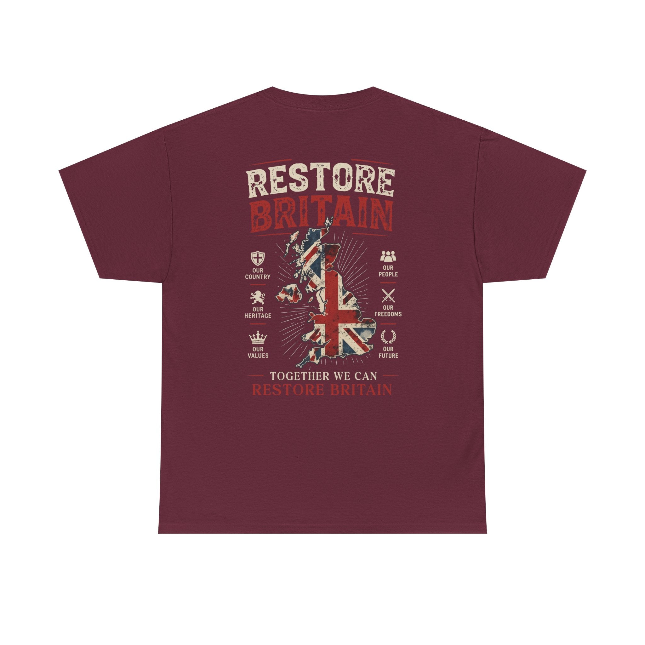 Womans Restore Britain T-Shirt – Patriotic Union Jack Graphic Tee
