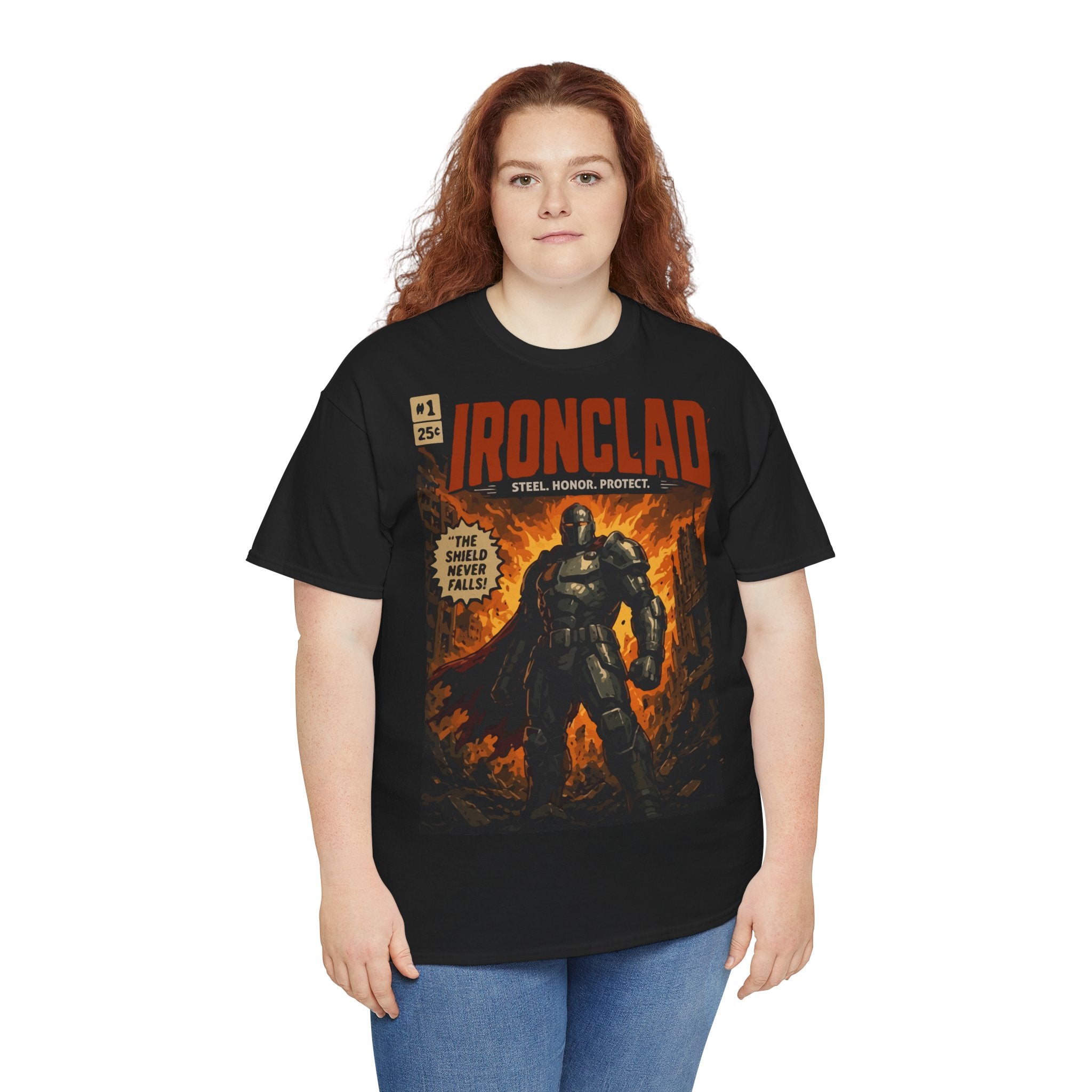 Ironclad Comic-Style T-Shirt — Vintage Superhero Graphic Tee