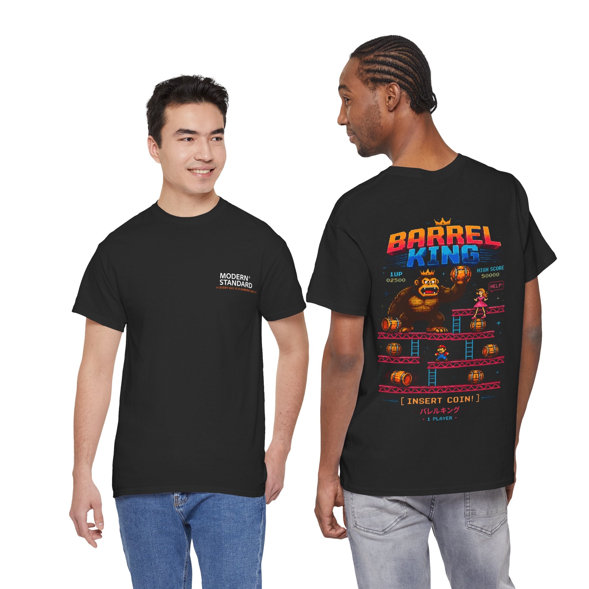 Barrel King Retro Arcade Tee — Insert Coin Vintage Gaming T‑Shirt