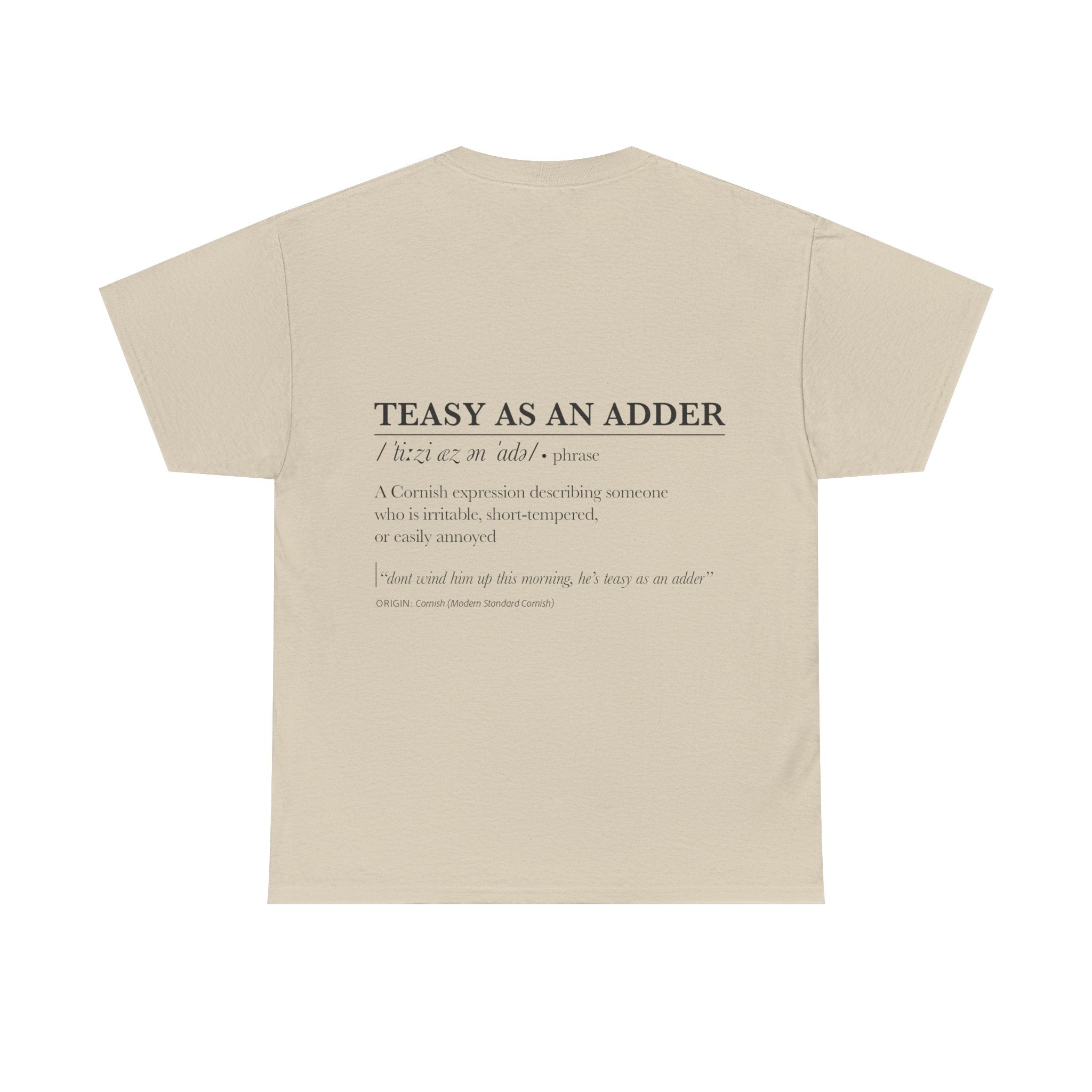 'Wossmarrwiddee / Teasy As An Adder' Cornish Dictionary Unisex Tee