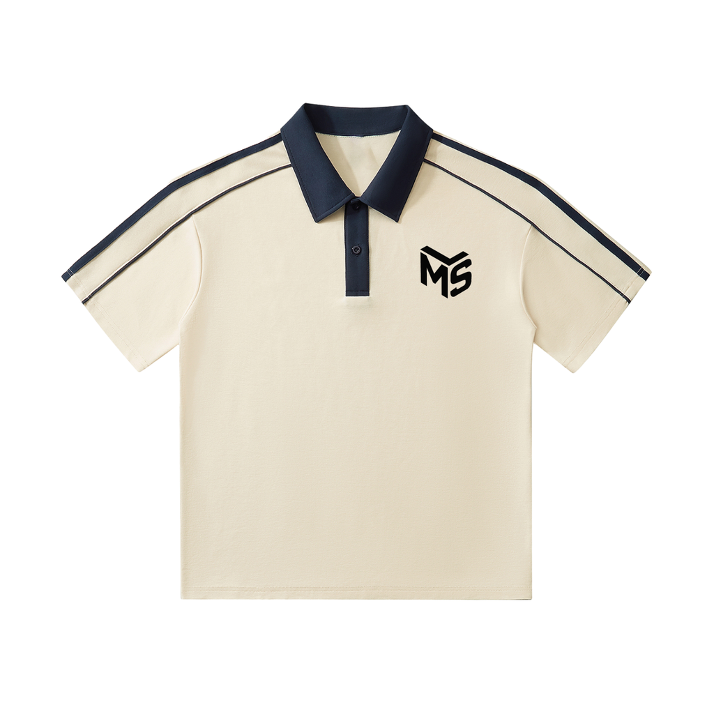 Contrast Collar Short-Sleeve Polo Shirt Mountains
