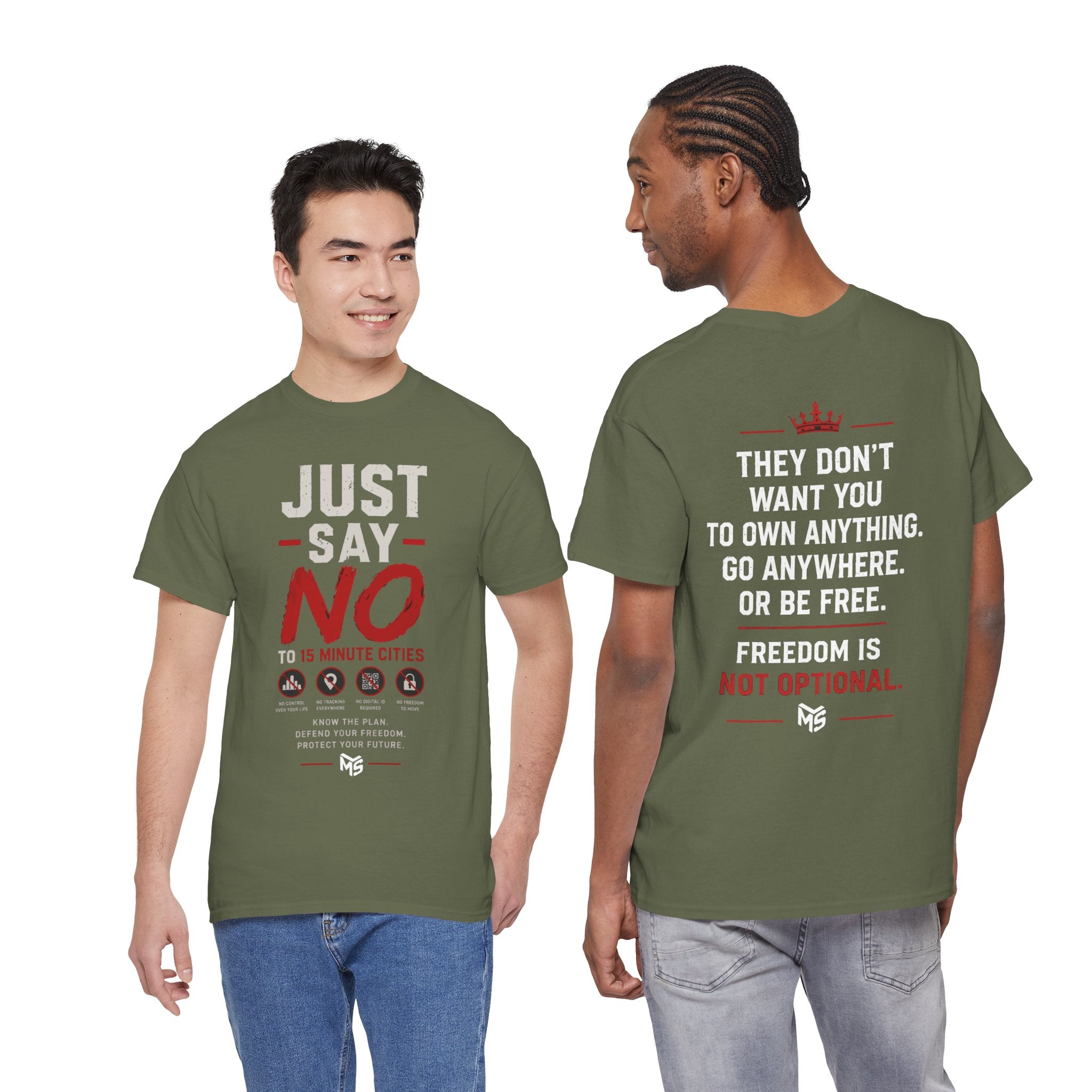 Just Say No Tee — 'Just Say No to 15 Minute Cities' Graphic T‑Shirt