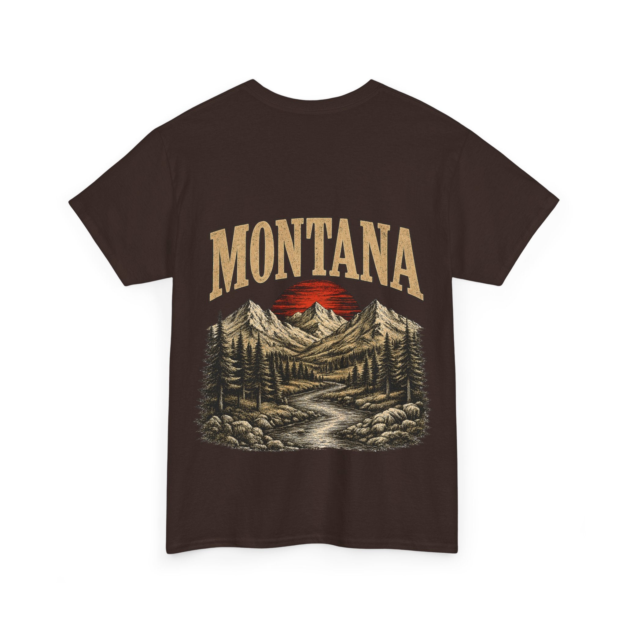 Montana Skies Cowboy Tee — Retro Mountain Landscape Graphic T-Shirt