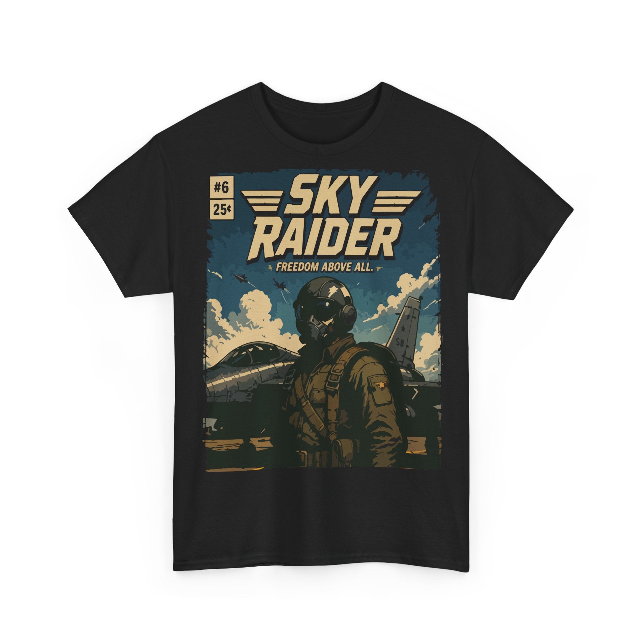 Sky Raider Pilot Graphic Tee — Vintage Aviation T-Shirt
