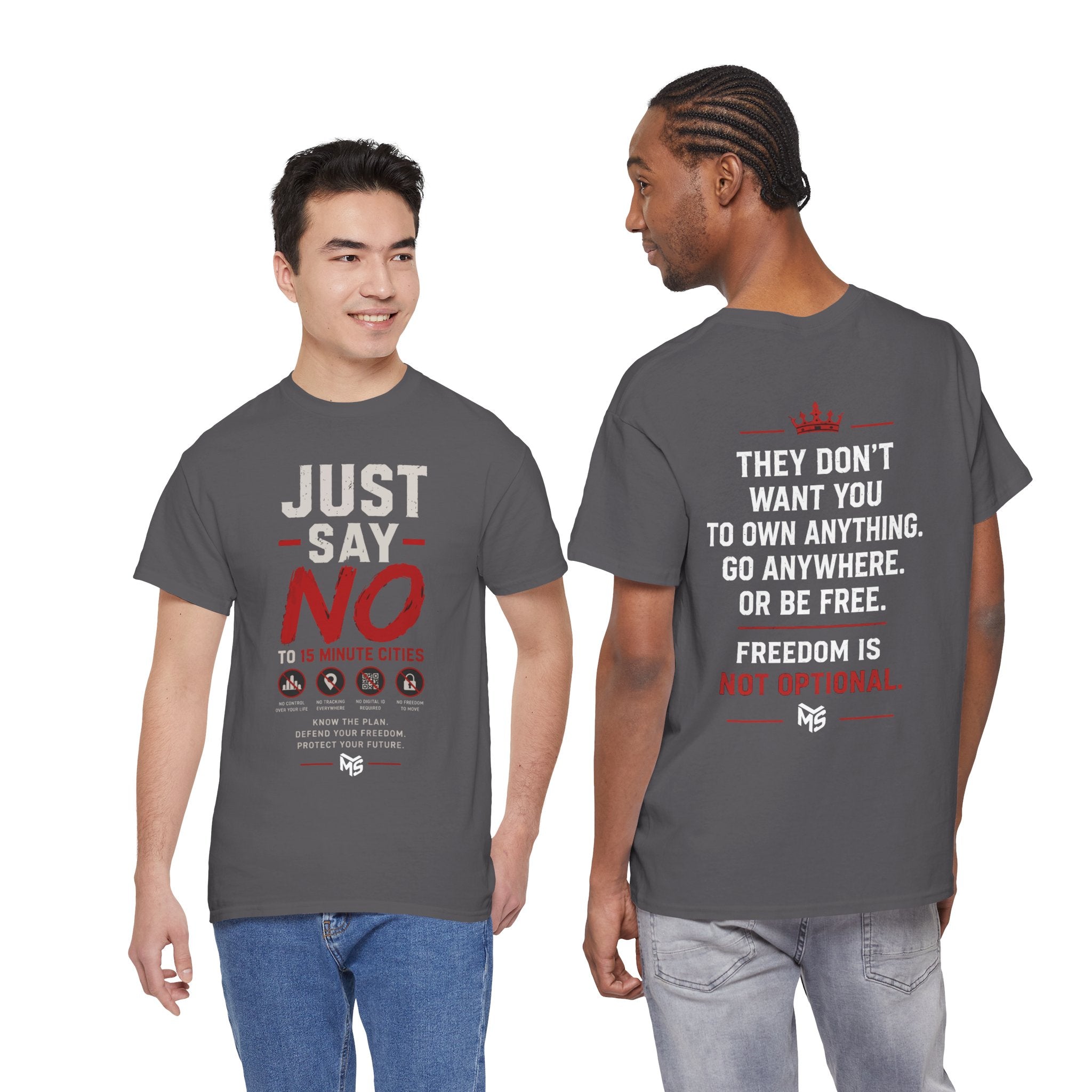 Just Say No Tee — 'Just Say No to 15 Minute Cities' Graphic T‑Shirt