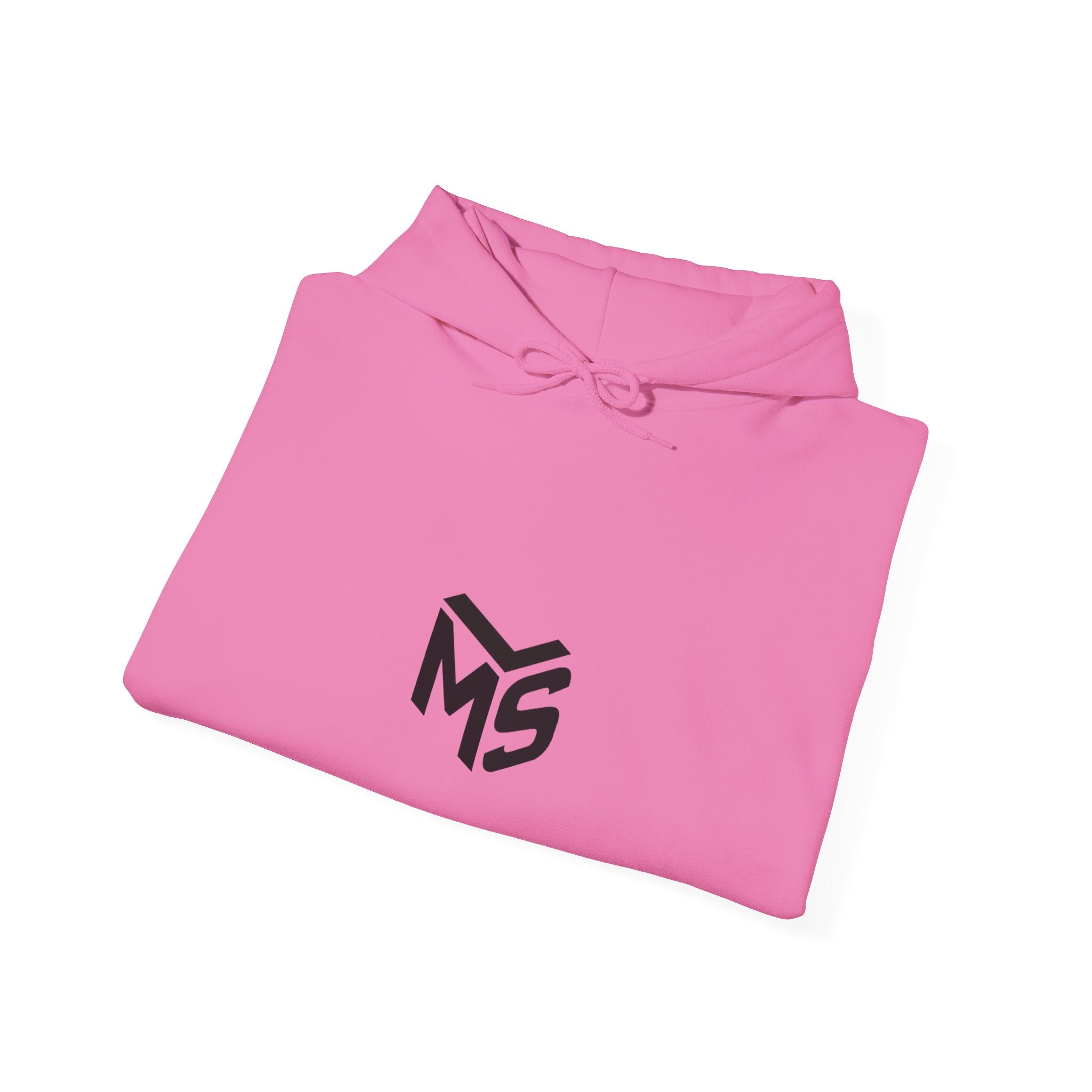 Modern Standard MS Logo Hoodie — Minimal White Pullover with Sleeve Graphic