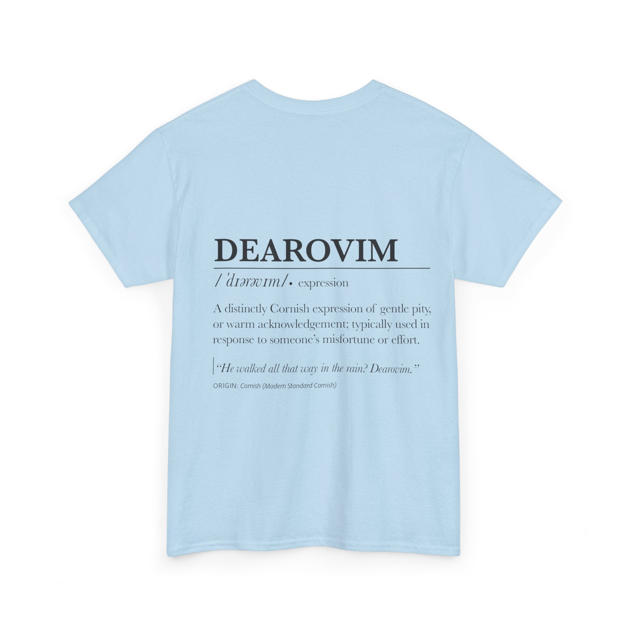 'Pizendown' & 'Dearovim' Unisex Cornish Dictionary Tee