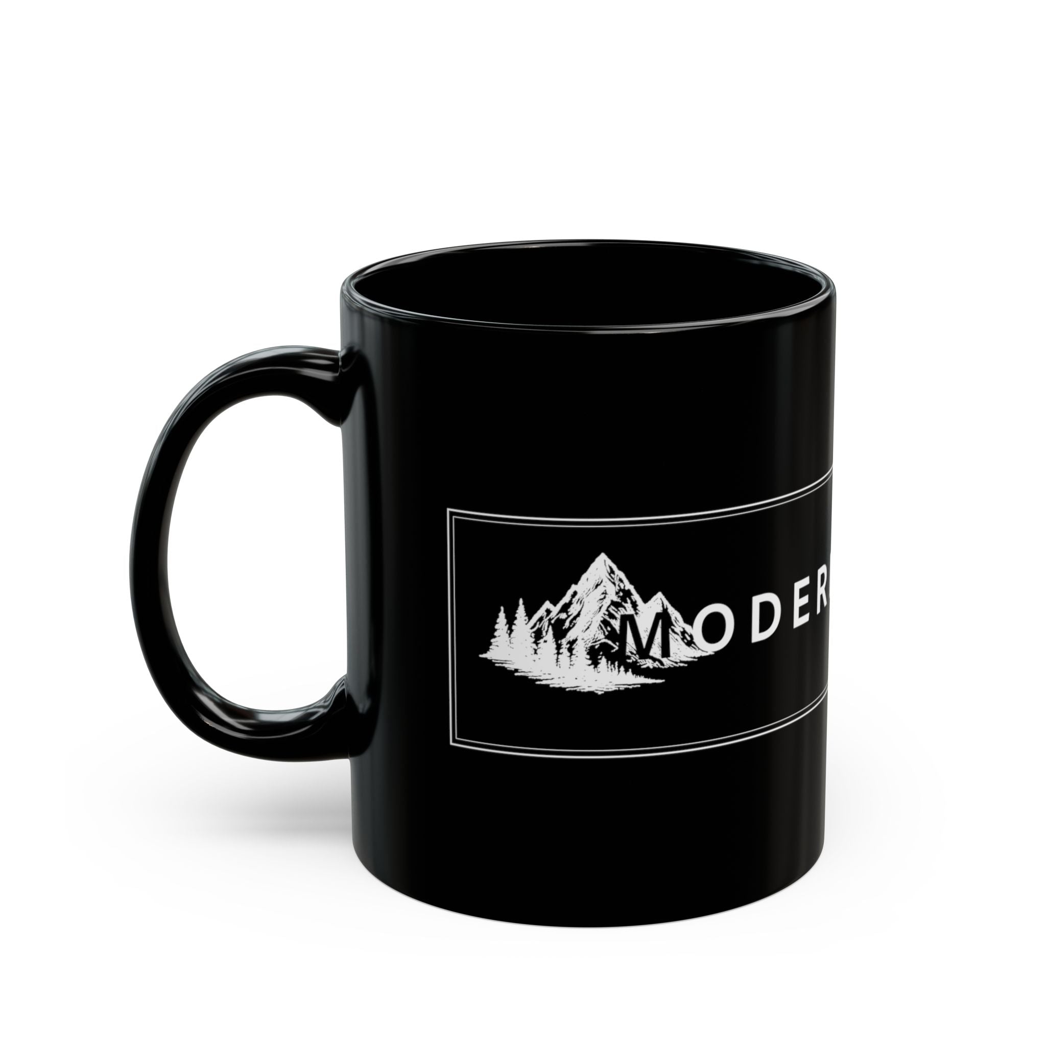 Modern Standard Black Coffee Mug — Minimal Logo 11oz & 15oz