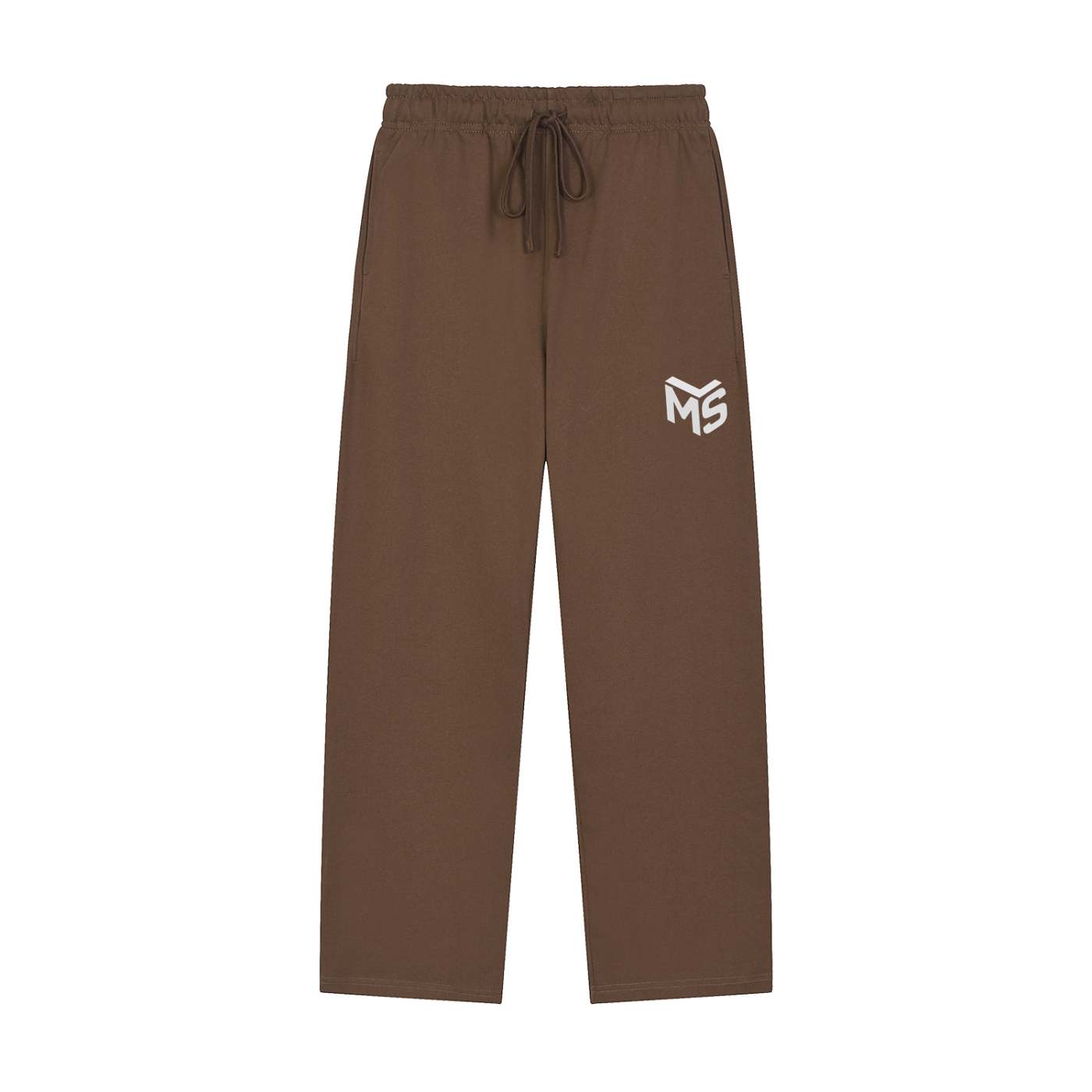 Solid Color Straight-Leg Sweatpants