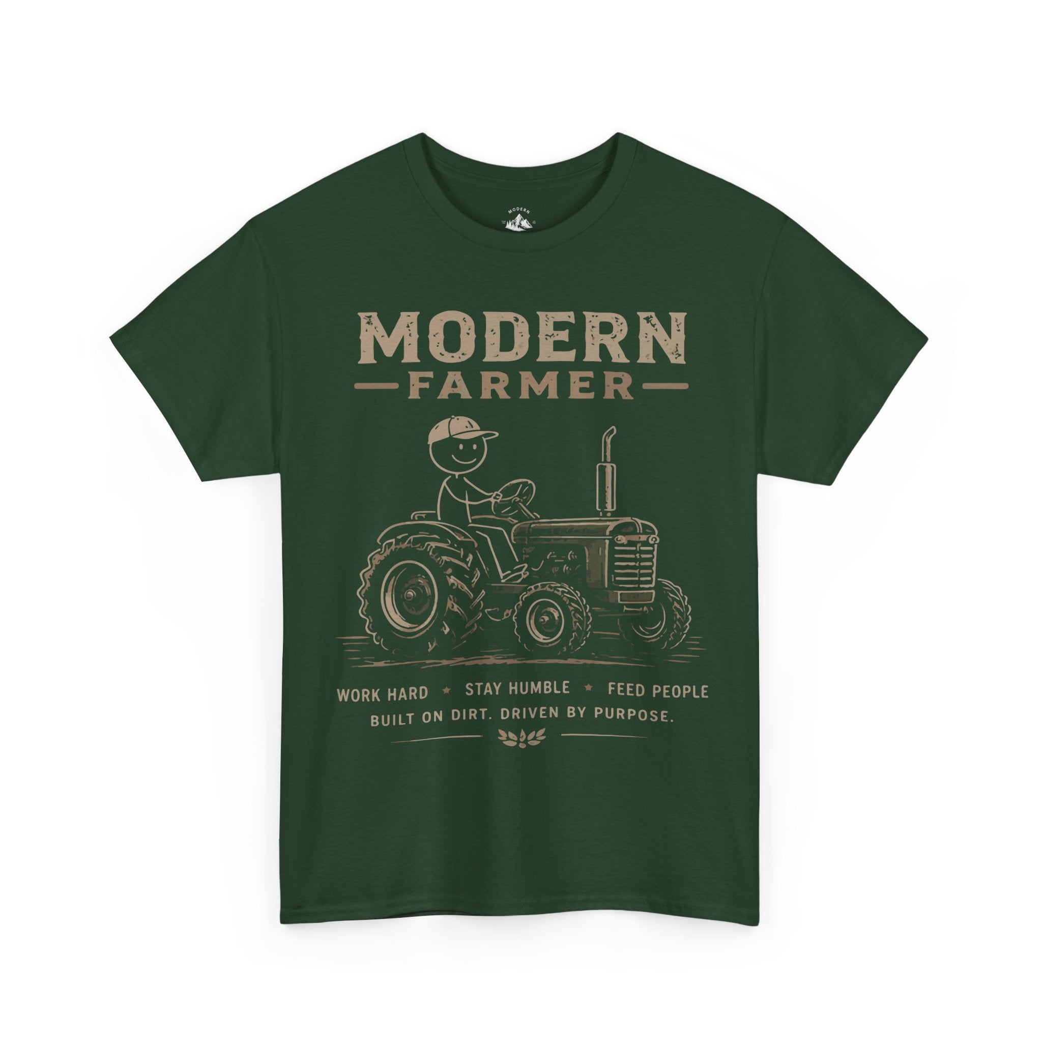 Modern Farmer Tractor v2 T‑Shirt – Vintage Farm Life Tee