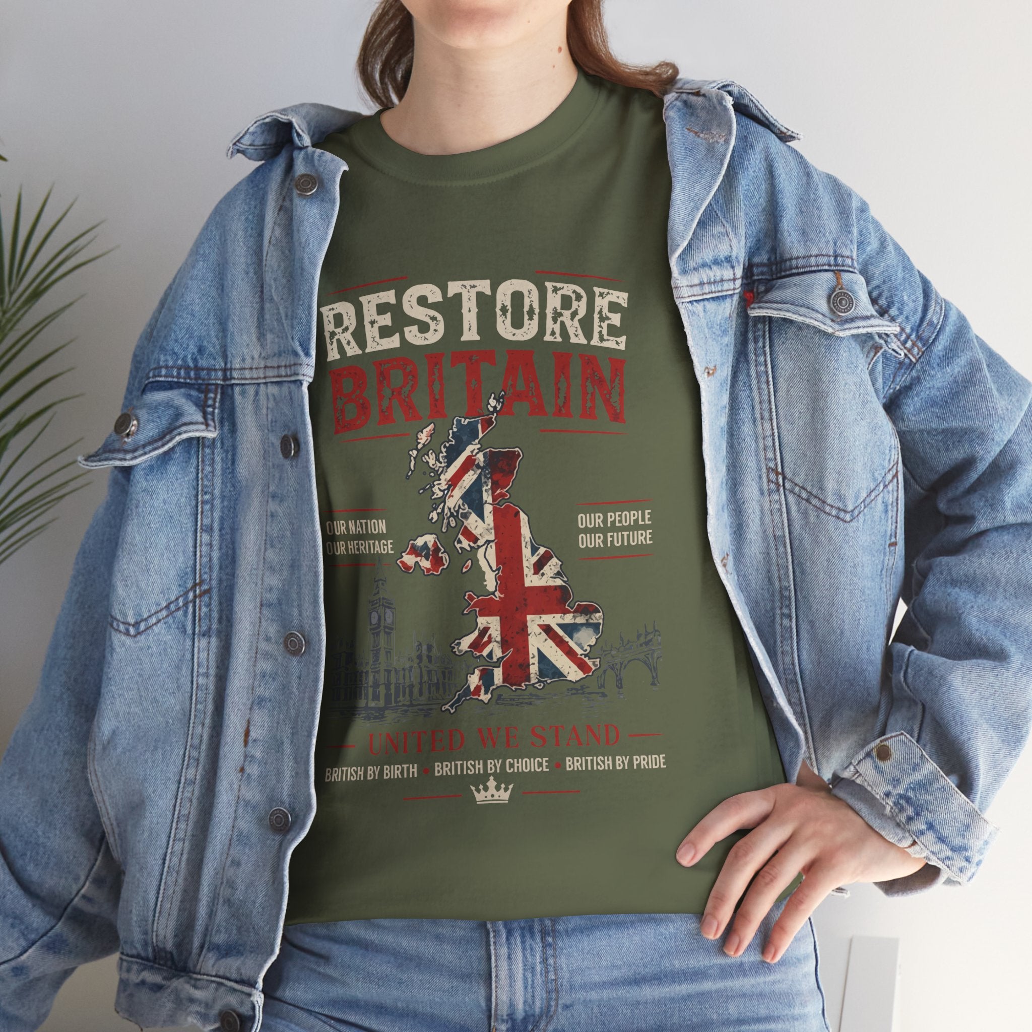 Womans Restore Britain T-Shirt – Patriotic Union Jack Graphic Tee