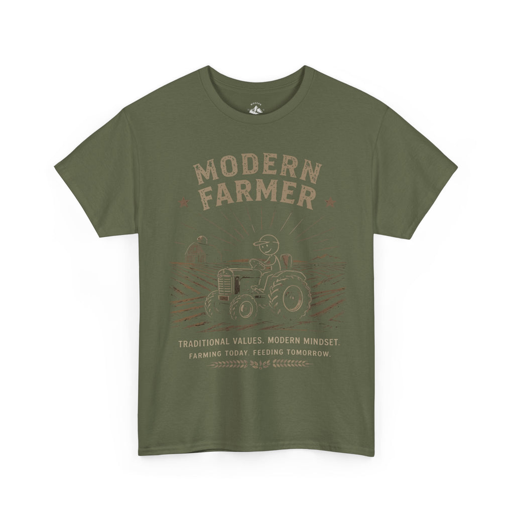 Modern Farmer v1 T-Shirt — Vintage Tractor Farming Tee