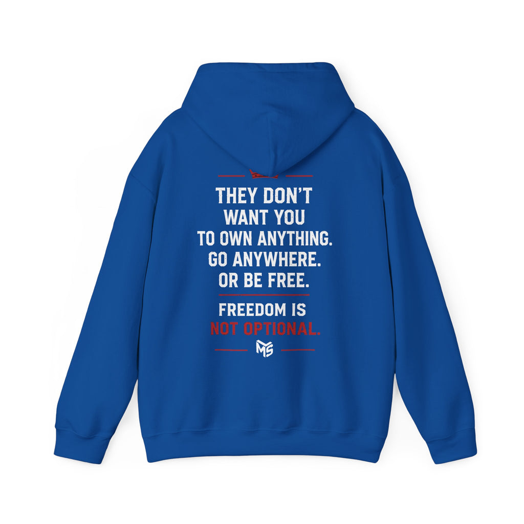 Freedom Slogan Hoodie - "Just Say No To 15 Minute Cities" / "Freedom Is Not Optional" Graphic Hoodie