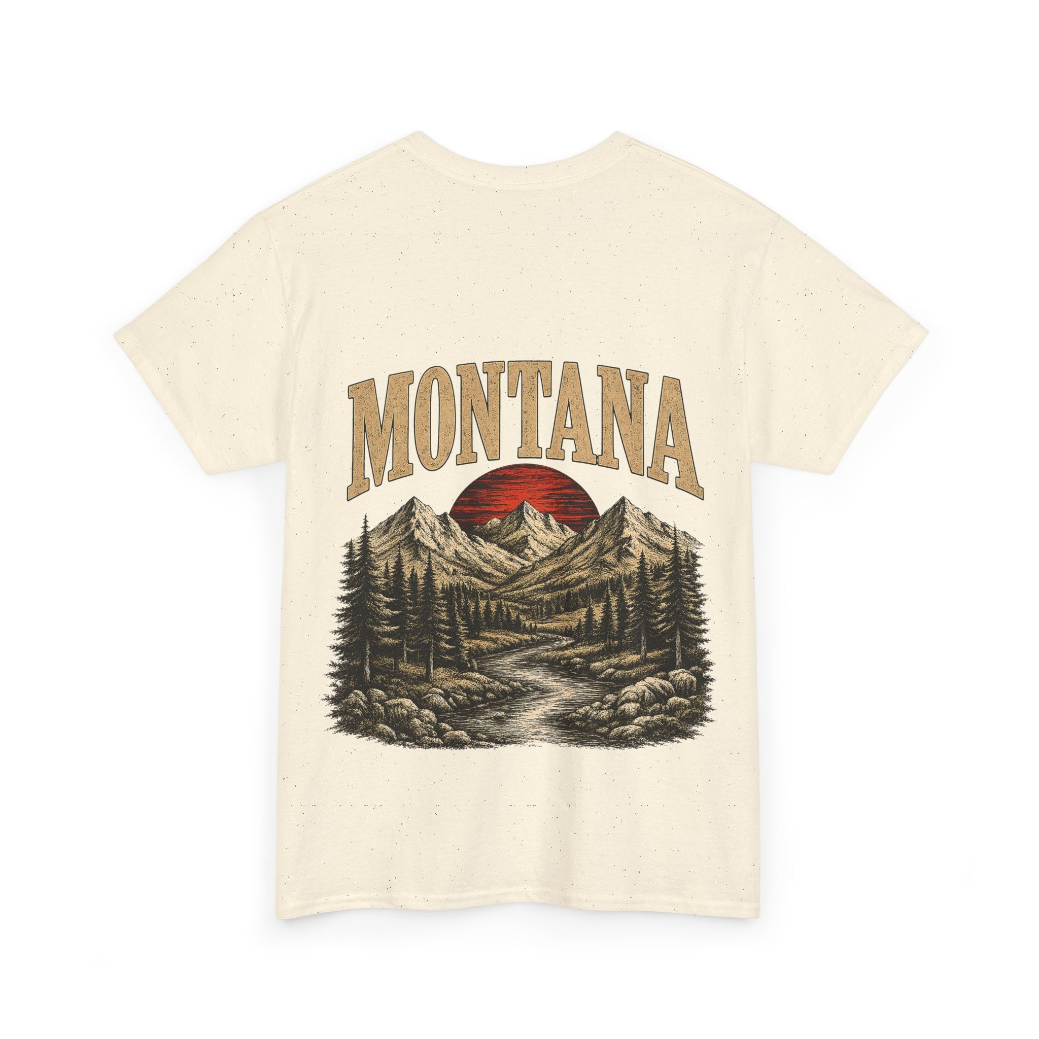 Montana Skies Cowboy Tee — Retro Mountain Landscape Graphic T-Shirt