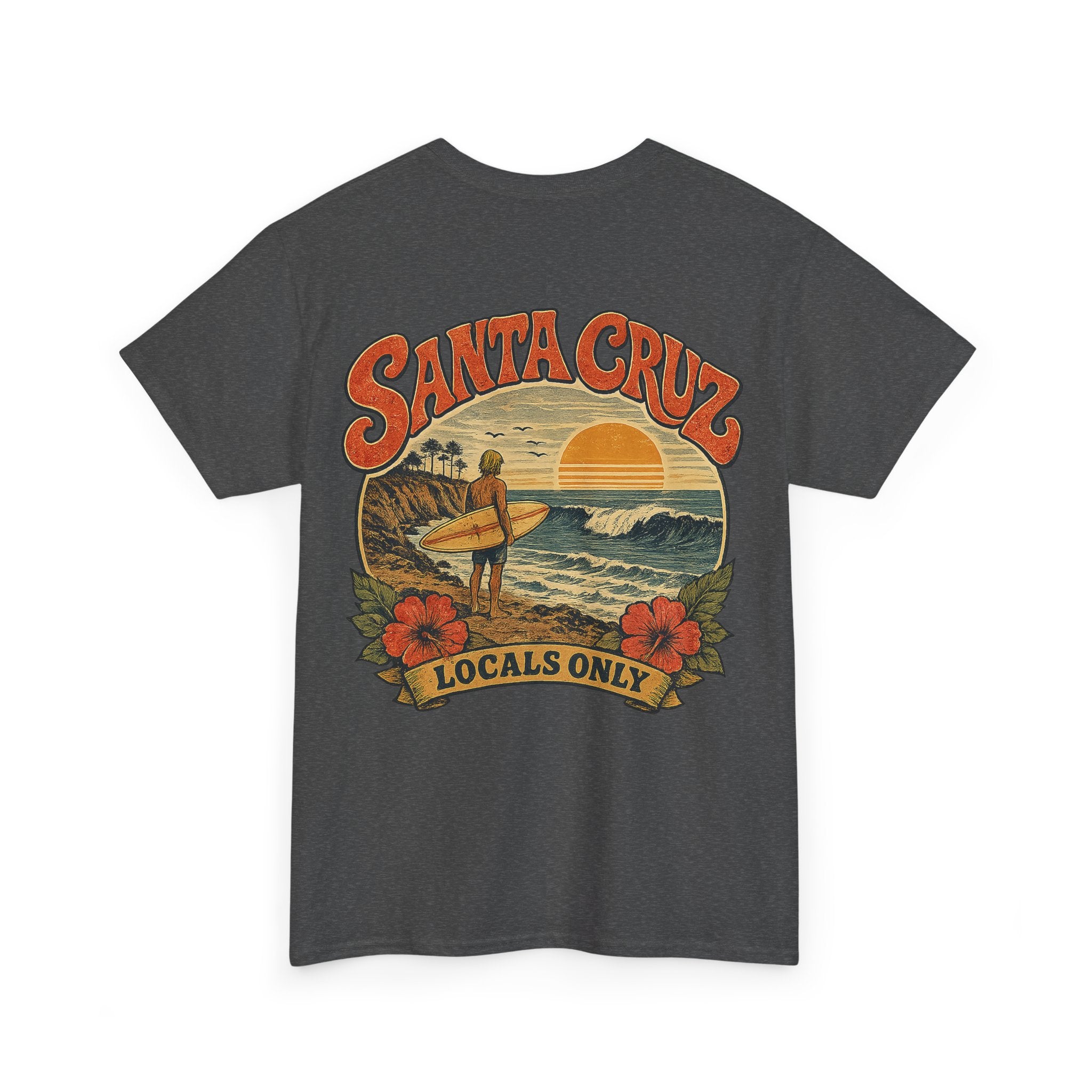 Santa Cruz Surf Tee – "Locals Only" Vintage Sunset T‑Shirt