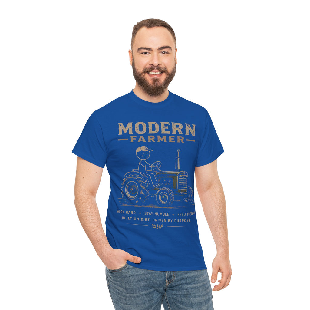 Modern Farmer Tractor v2 T‑Shirt – Vintage Farm Life Tee