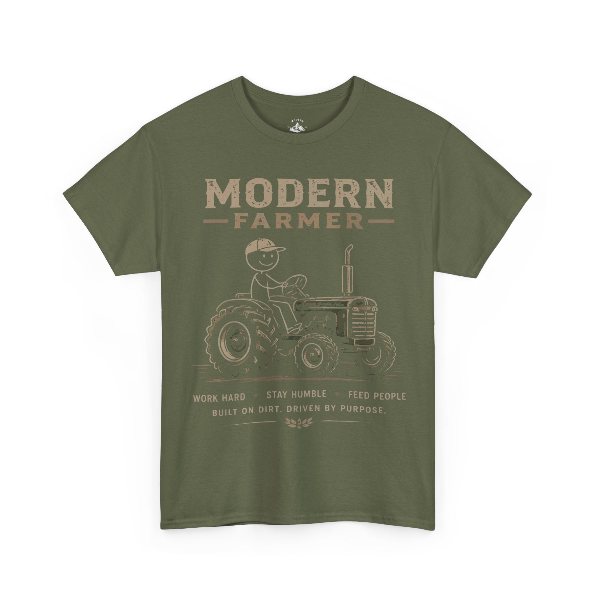 Modern Farmer Tractor v2 T‑Shirt – Vintage Farm Life Tee