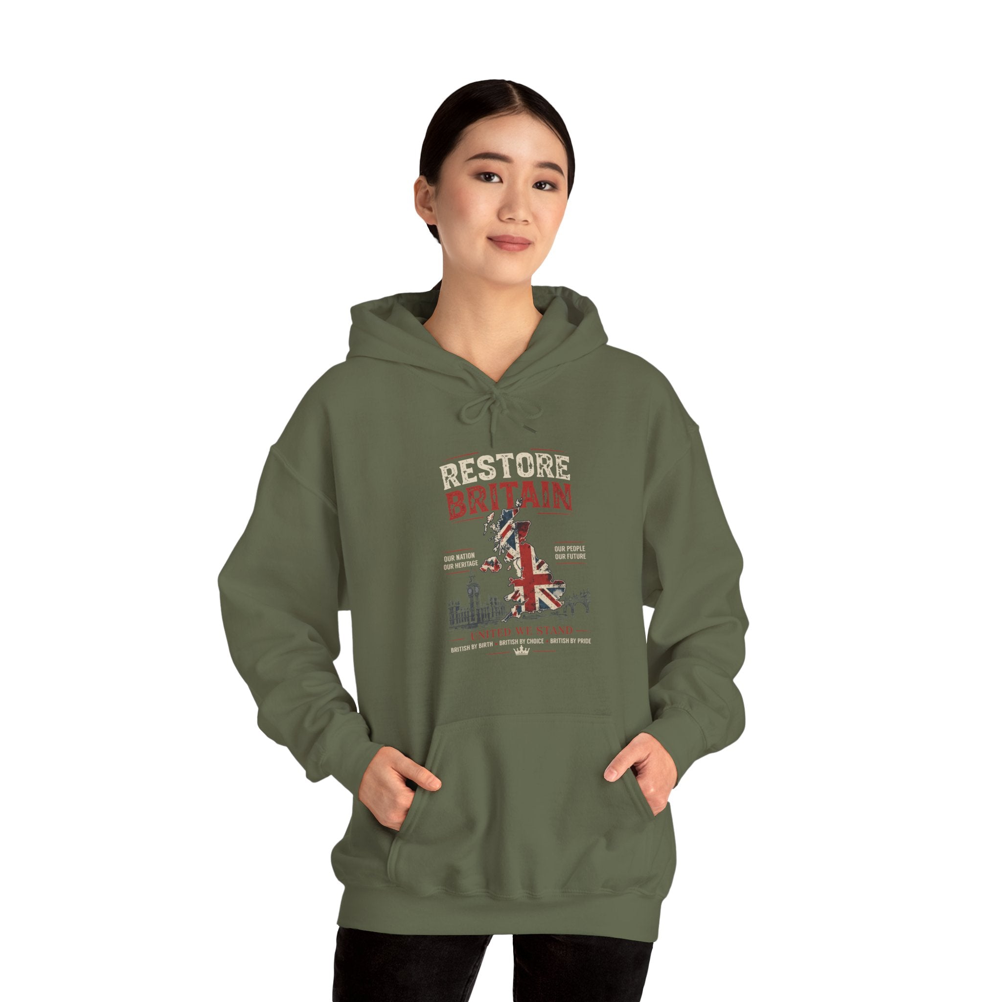 Restore Britain Hoodie — Union Jack Patriotic Graphic Hoodie