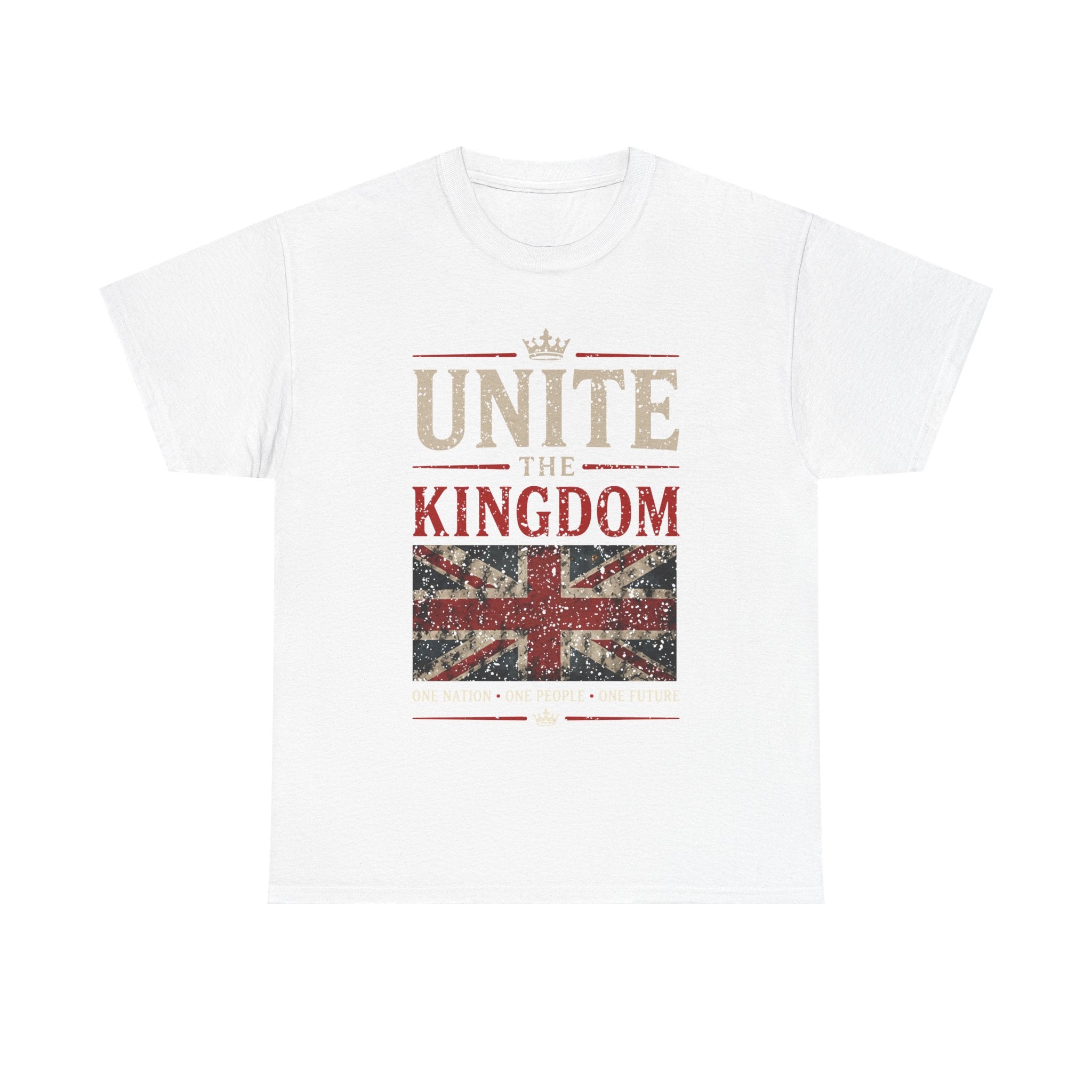 Womans Unite the Kingdom T-Shirt — Vintage Union Jack & Crest Tee ("Together We Stand, Divided We Fall")