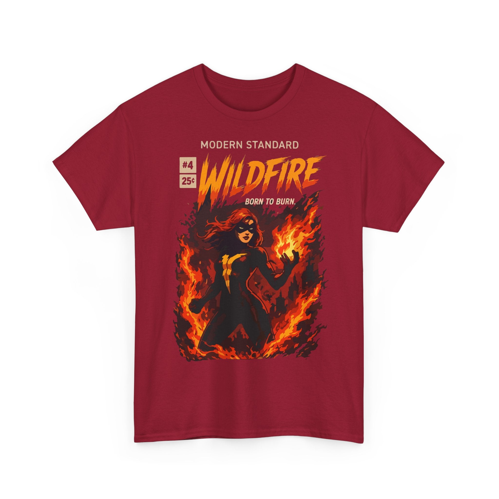 Wildfire Graphic Tee – 'Modern Standard Wildfire: Born to Burn' Flame Girl T‑Shirt