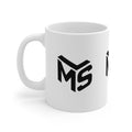 MS Logo Ceramic Mug — Minimal Black Monogram Coffee Cup