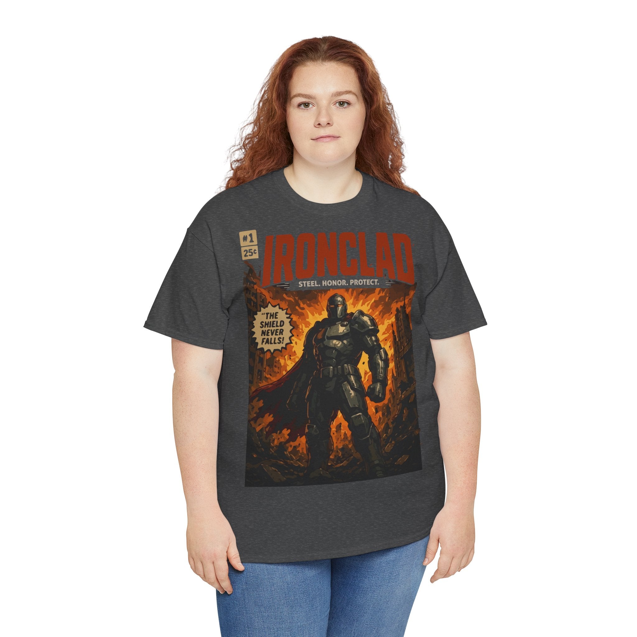Ironclad Comic-Style T-Shirt — Vintage Superhero Graphic Tee