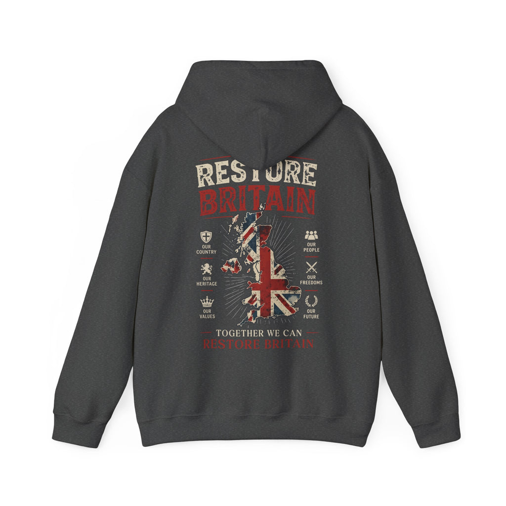 Restore Britain Hoodie — Union Jack Patriotic Graphic Hoodie