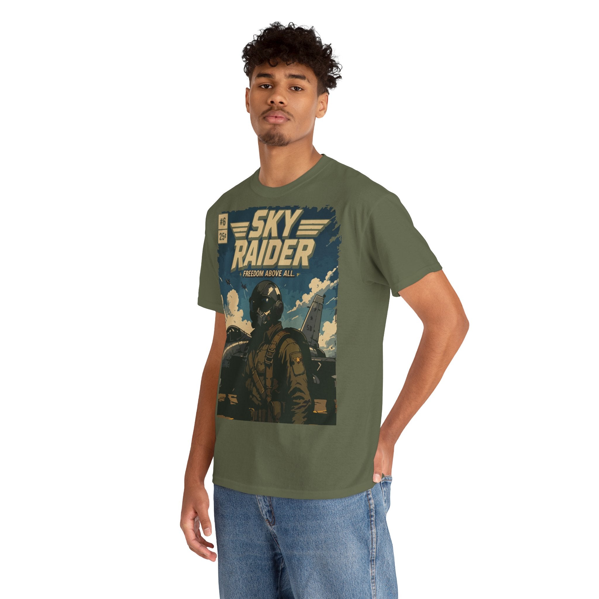 Sky Raider Pilot Graphic Tee — Vintage Aviation T-Shirt