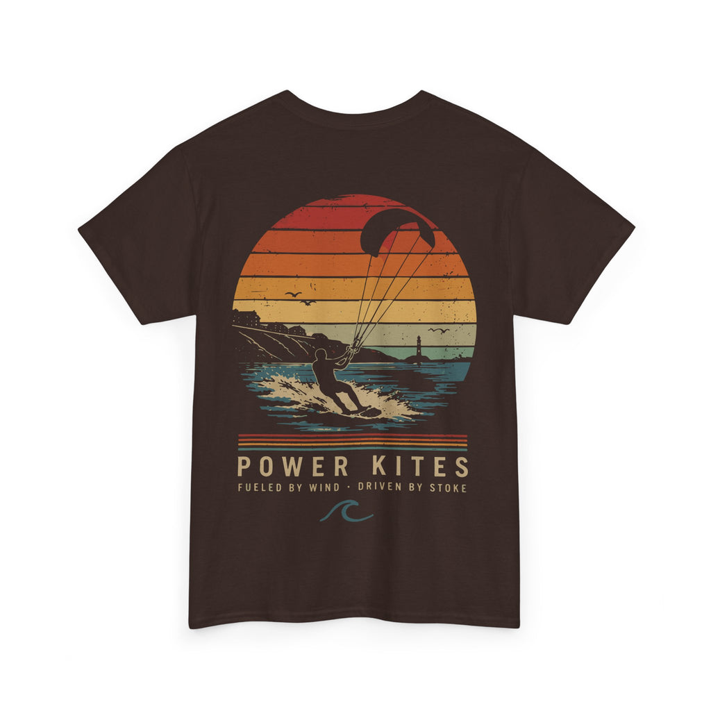 Kiteboarding Power Kites Tee — "Just Blow Me" Retro Sunset Graphic T-Shirt