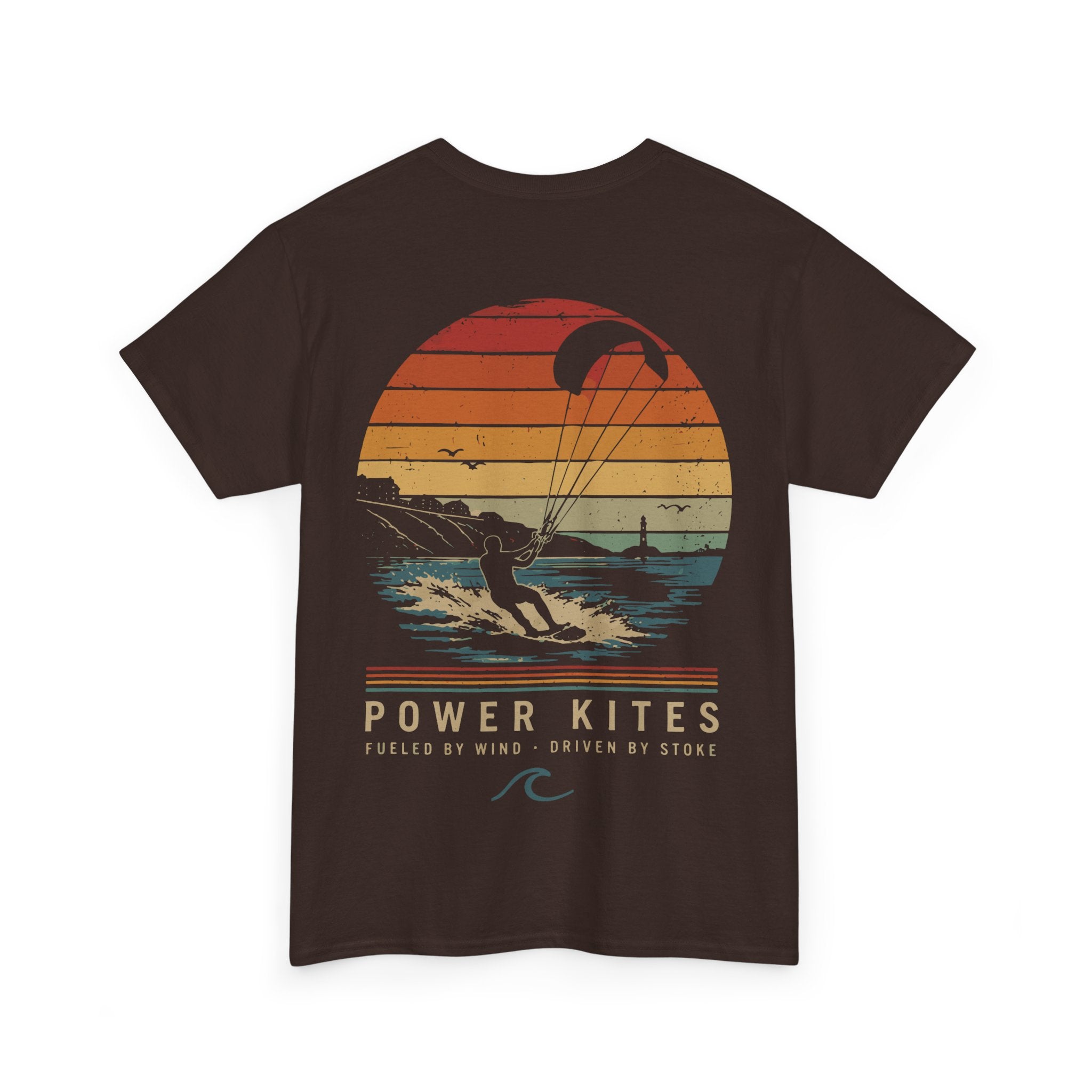 Kiteboarding Power Kites Tee — "Just Blow Me" Retro Sunset Graphic T-Shirt