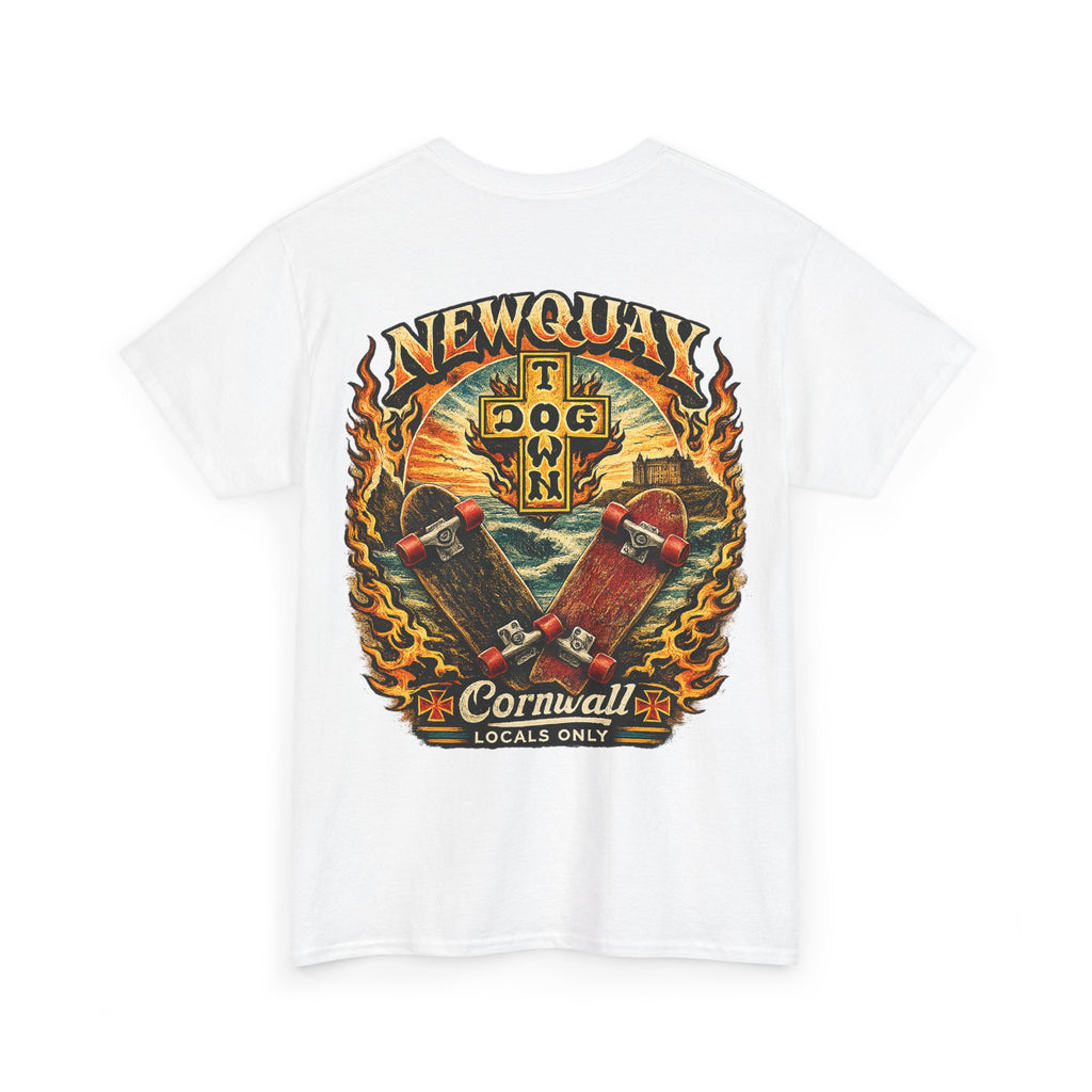 Surf Skate T‑Shirt — Newquay Cornwall 'Dog Town' Graphic Tee