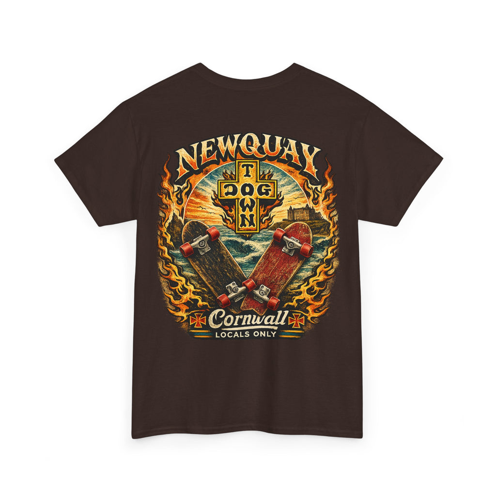 Surf Skate T‑Shirt — Newquay Cornwall 'Dog Town' Graphic Tee
