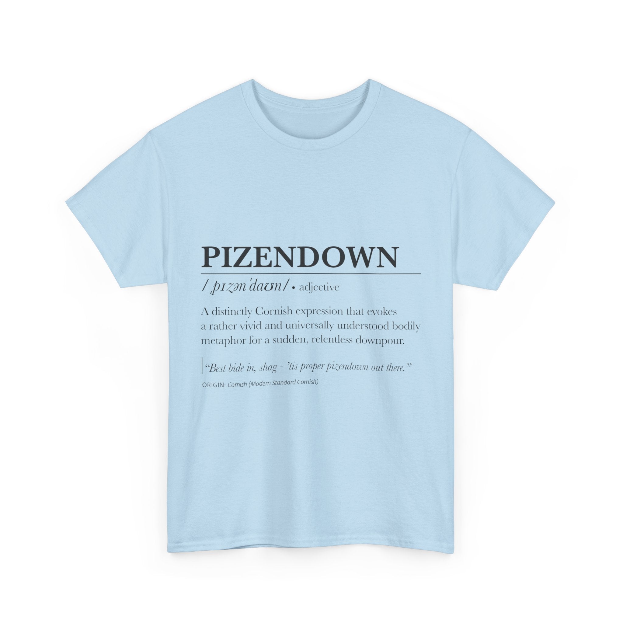 'Pizendown' & 'Dearovim' Unisex Cornish Dictionary Tee