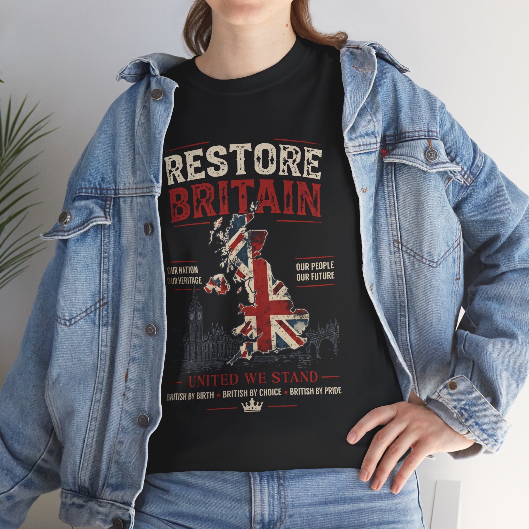 Womans Restore Britain T-Shirt – Patriotic Union Jack Graphic Tee