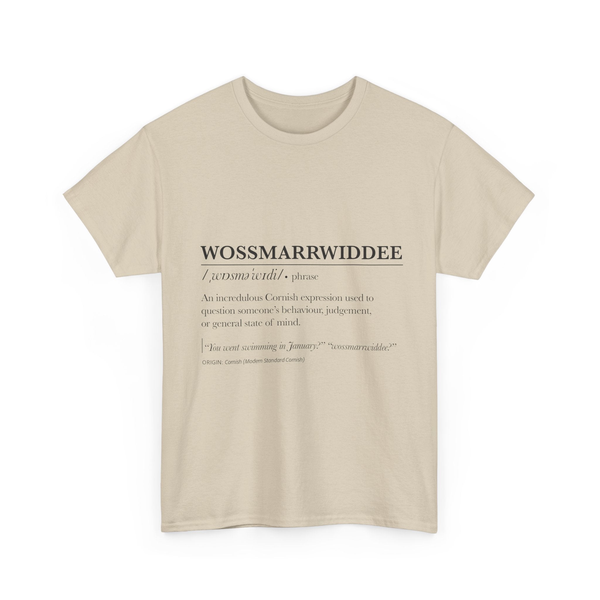'Wossmarrwiddee / Teasy As An Adder' Cornish Dictionary Unisex Tee