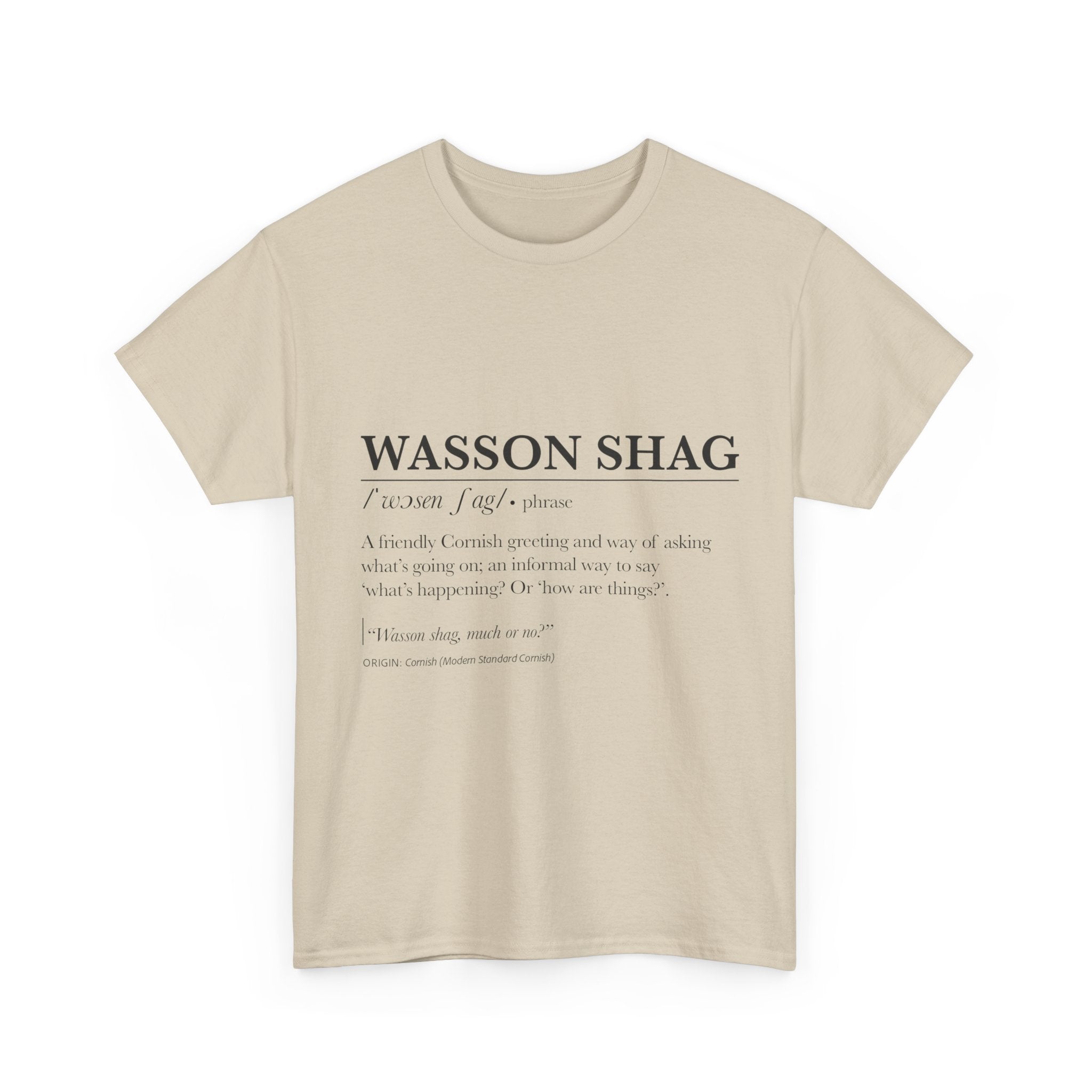 T-Shirt — 'Wasson Shag' Cornish Dictionary Unisex Tee