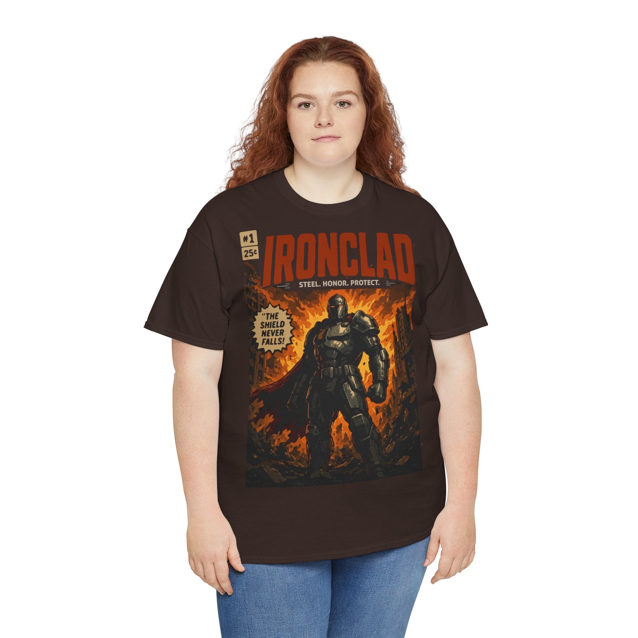 Ironclad Comic-Style T-Shirt — Vintage Superhero Graphic Tee