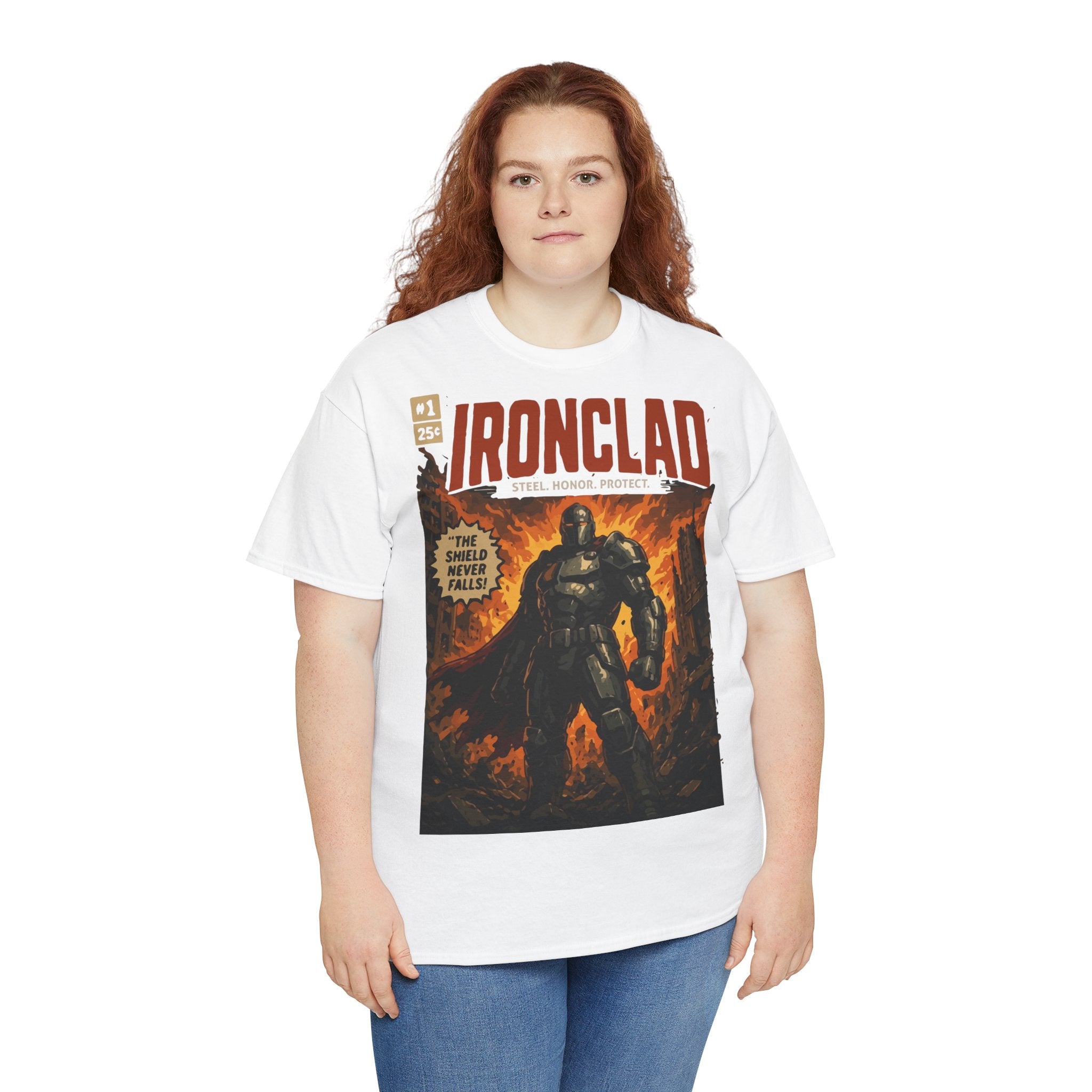 Ironclad Comic-Style T-Shirt — Vintage Superhero Graphic Tee
