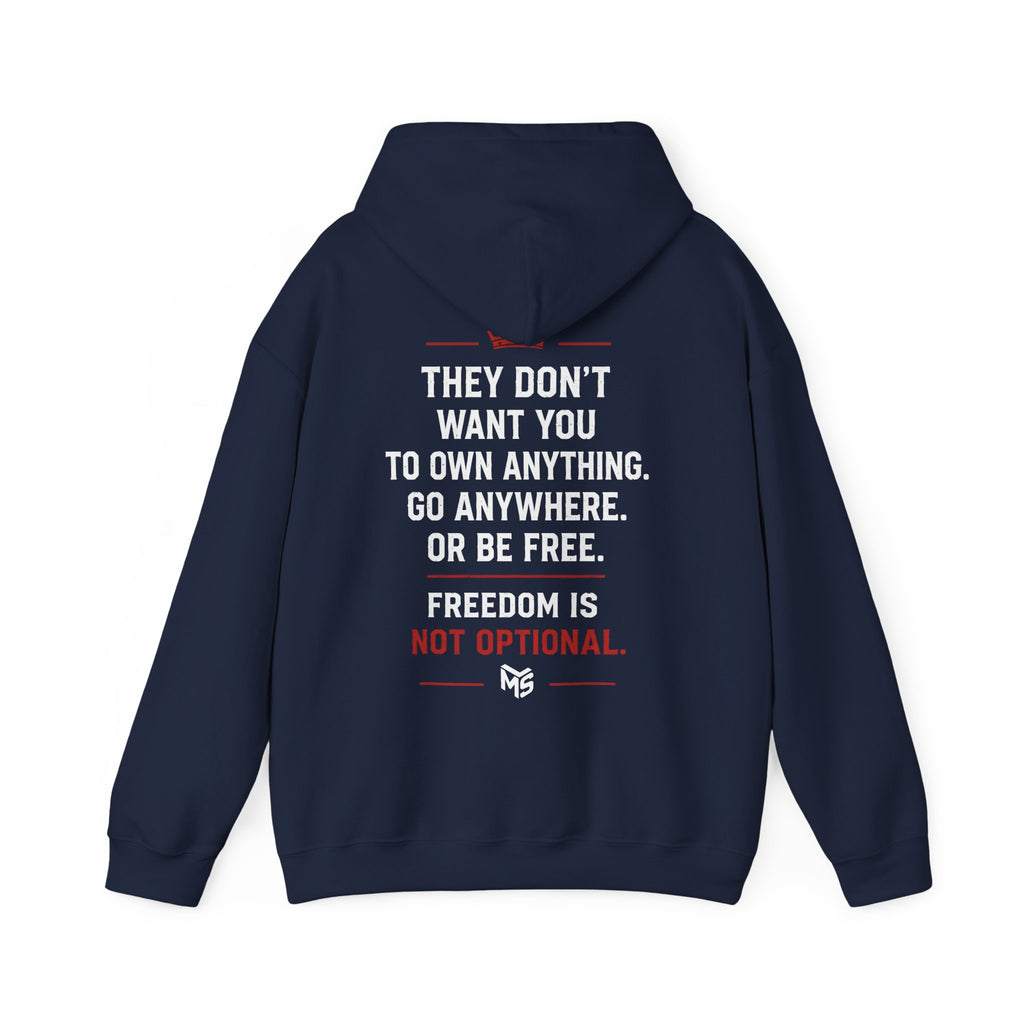 Freedom Slogan Hoodie - "Just Say No To 15 Minute Cities" / "Freedom Is Not Optional" Graphic Hoodie
