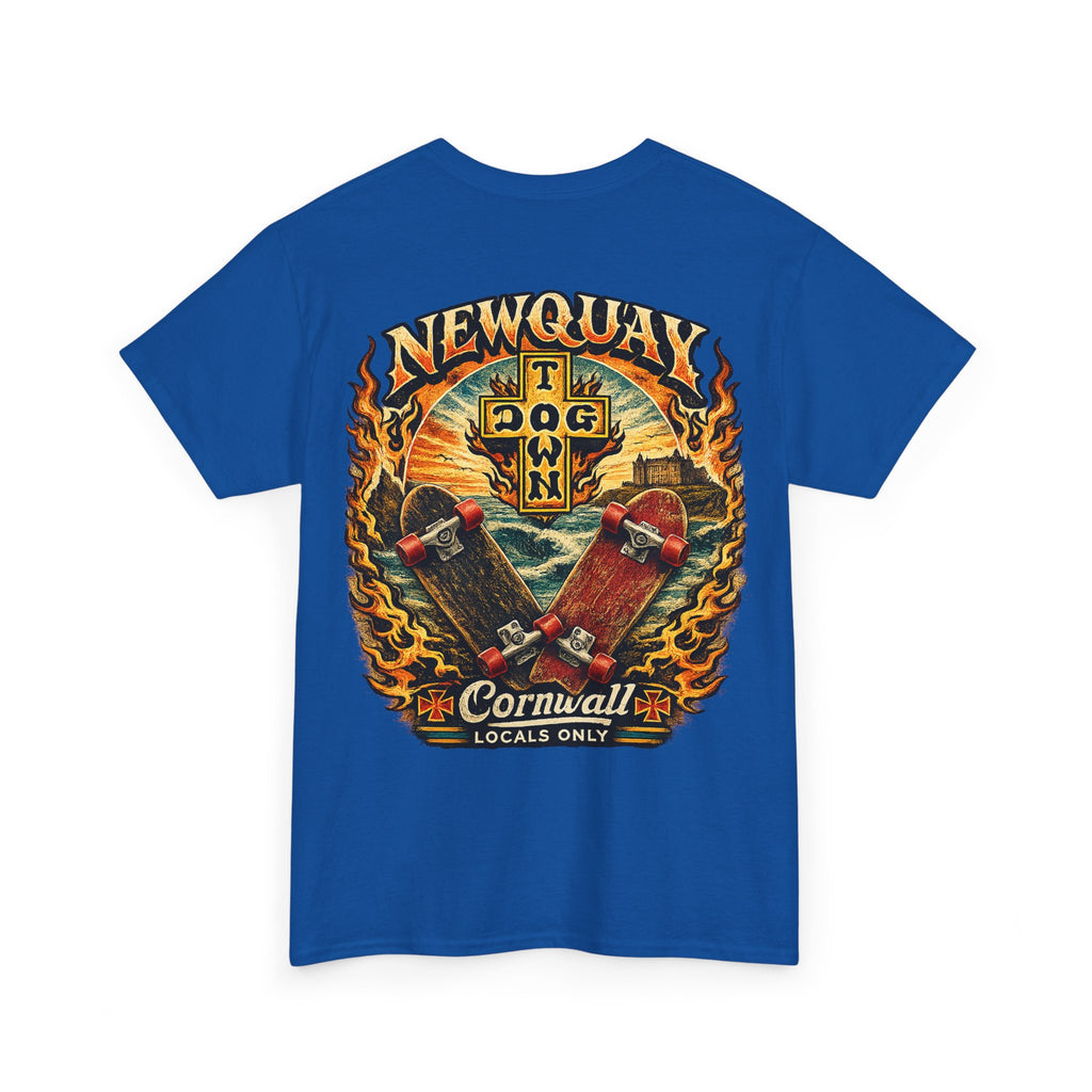 Surf Skate T‑Shirt — Newquay Cornwall 'Dog Town' Graphic Tee