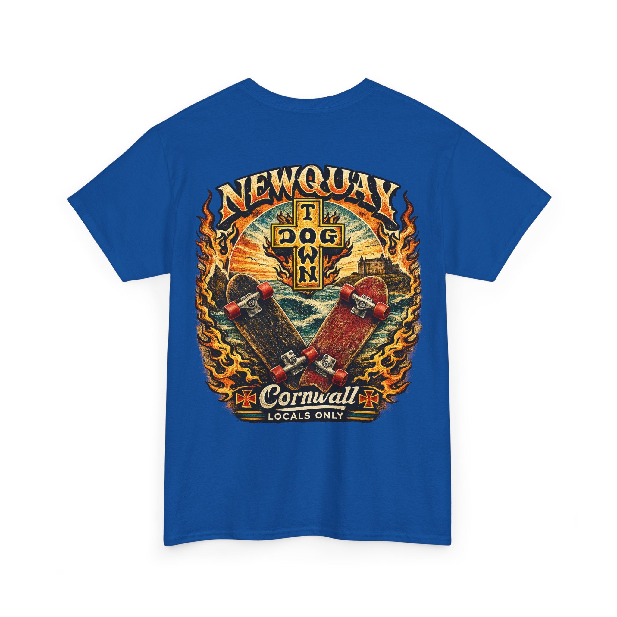 Surf Skate T‑Shirt — Newquay Cornwall 'Dog Town' Graphic Tee