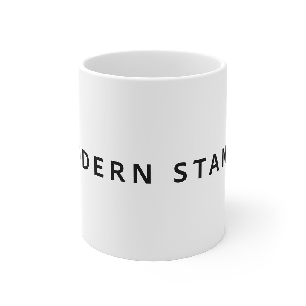 Modern Stamp Mug — Minimal Mountain 11oz White Coffee Cup