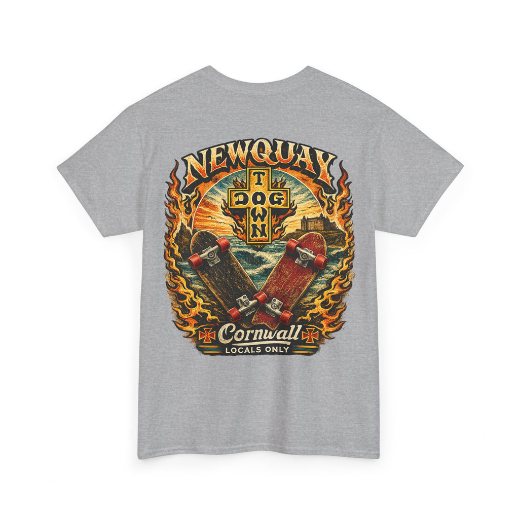Surf Skate T‑Shirt — Newquay Cornwall 'Dog Town' Graphic Tee